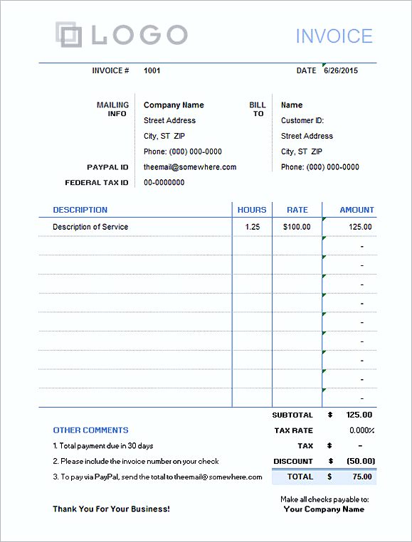 simple invoice template word