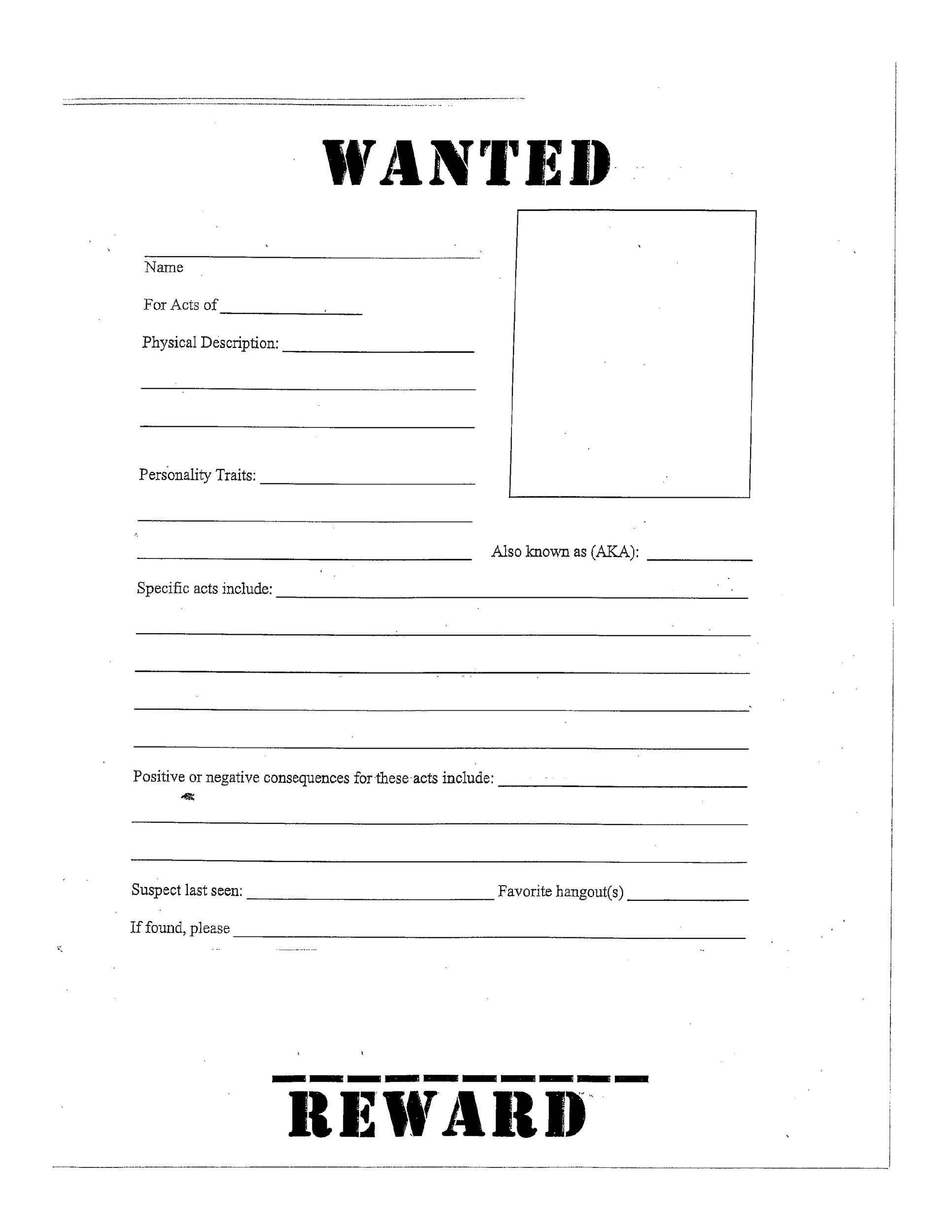 29 Free Wanted Poster Templates Fbi And Old West
