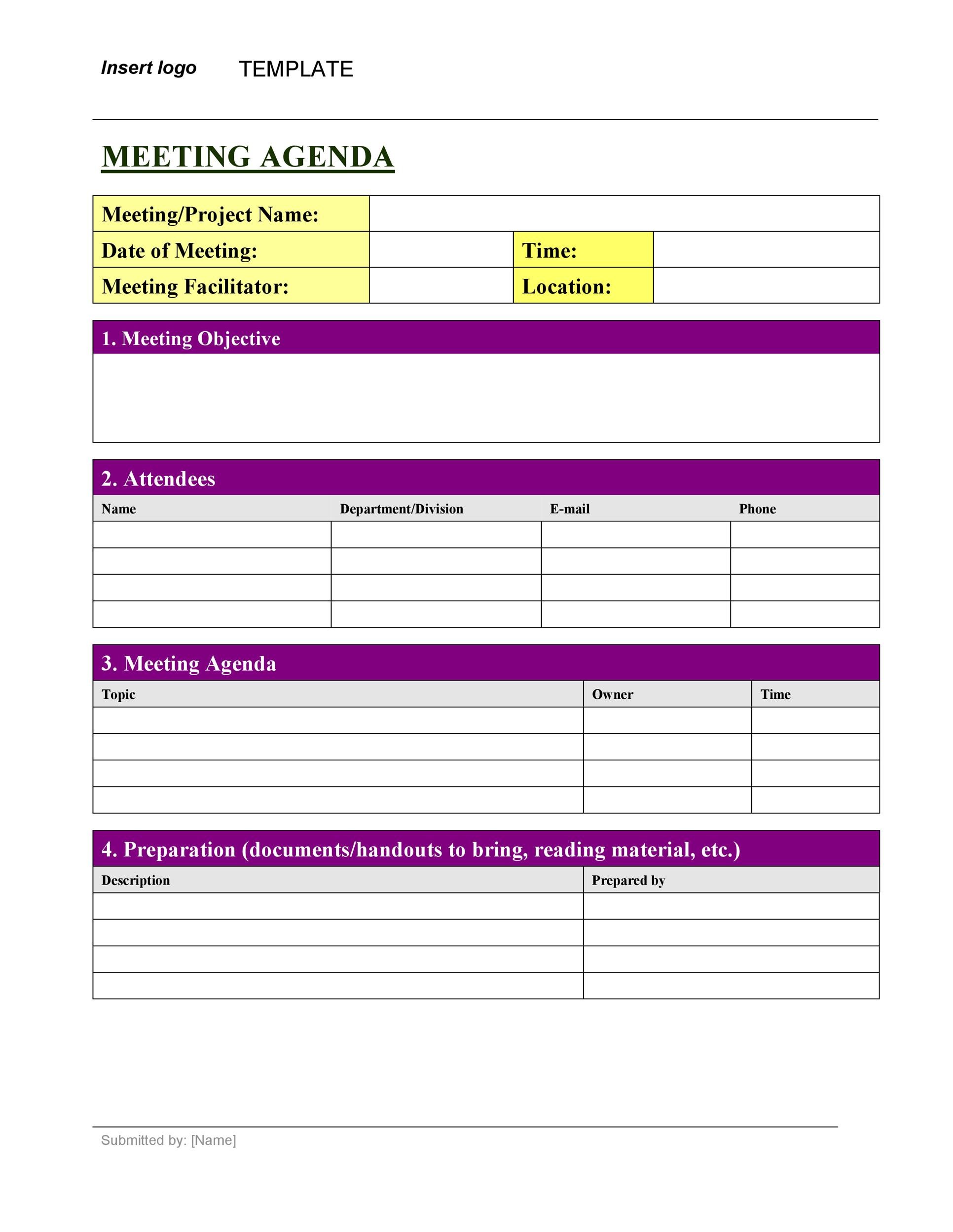 School Team Meeting Agenda Template