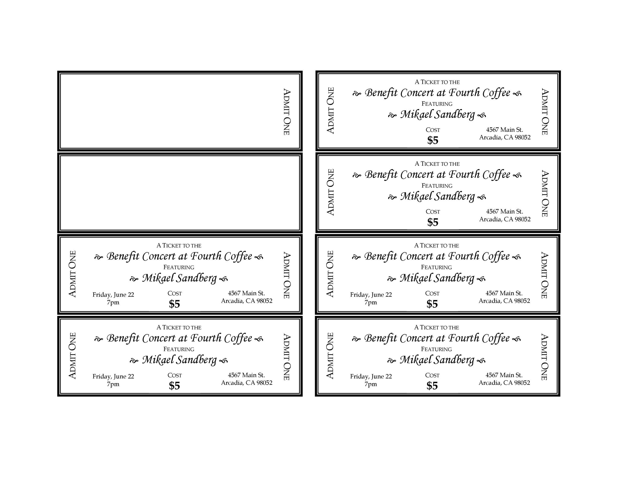 40+ free editable raffle & movie ticket templates