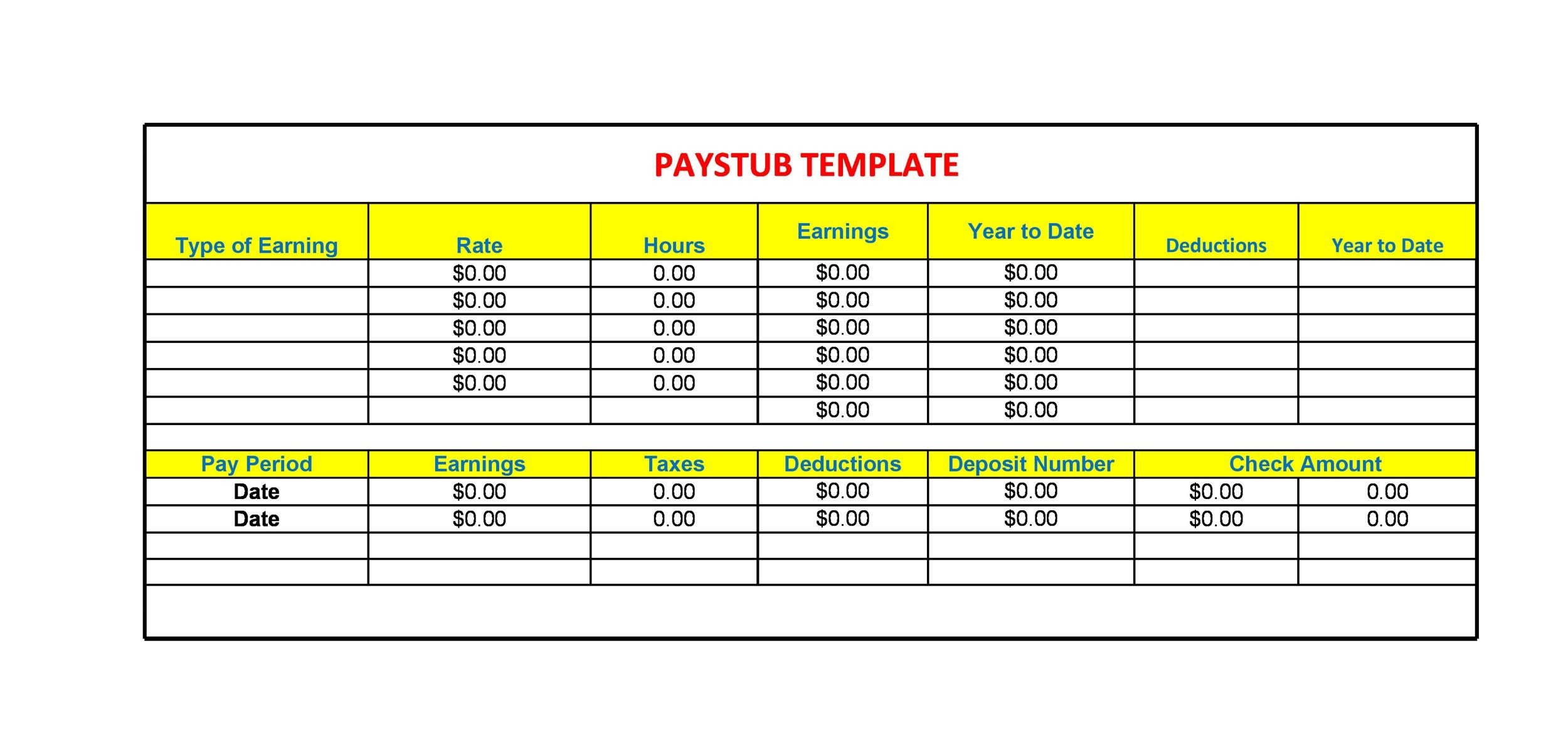 Payroll Check Template Excel