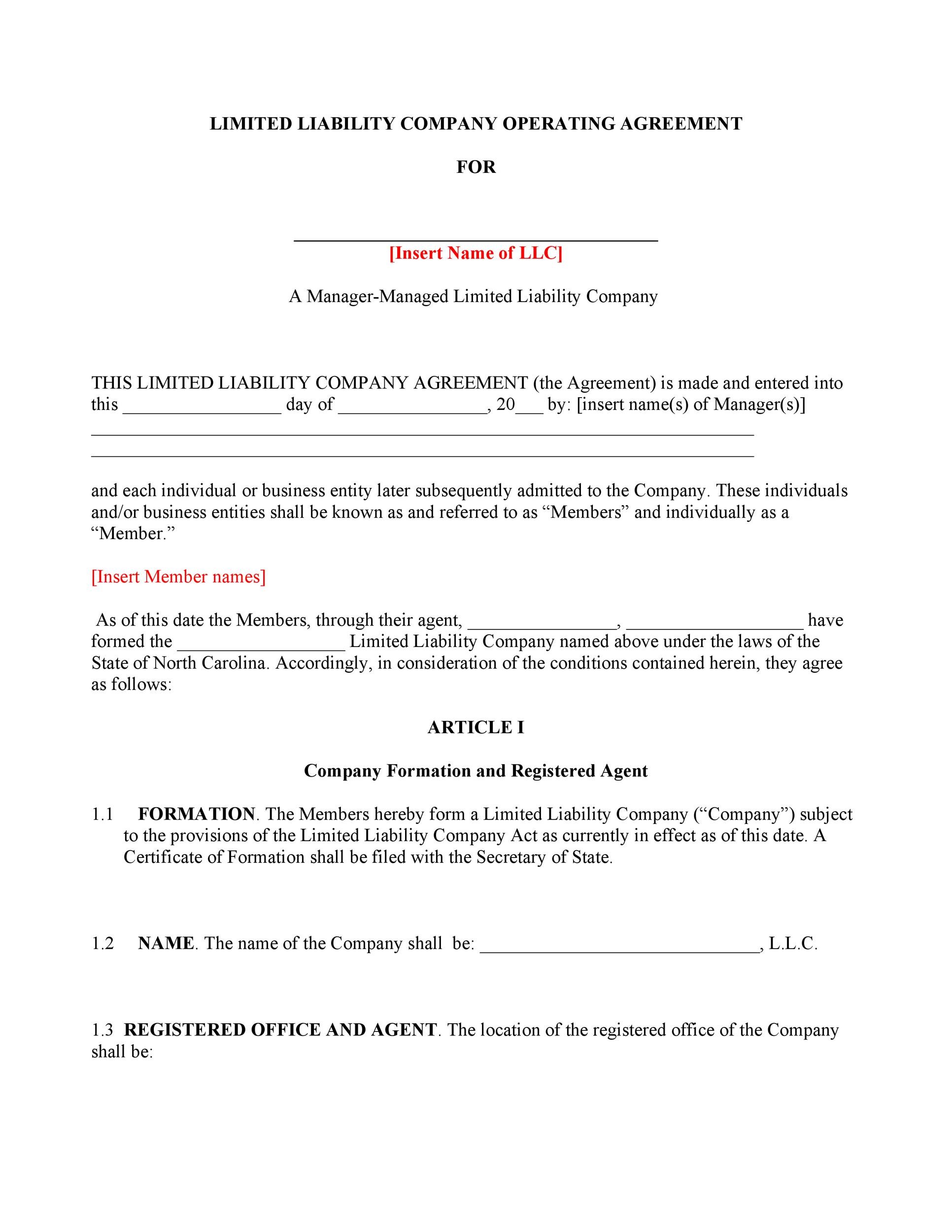 30 Professional Llc Operating Agreement Templates ᐅ Templatelab