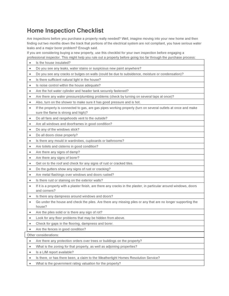 30+ printable home inspection checklists (word, pdf, excel)