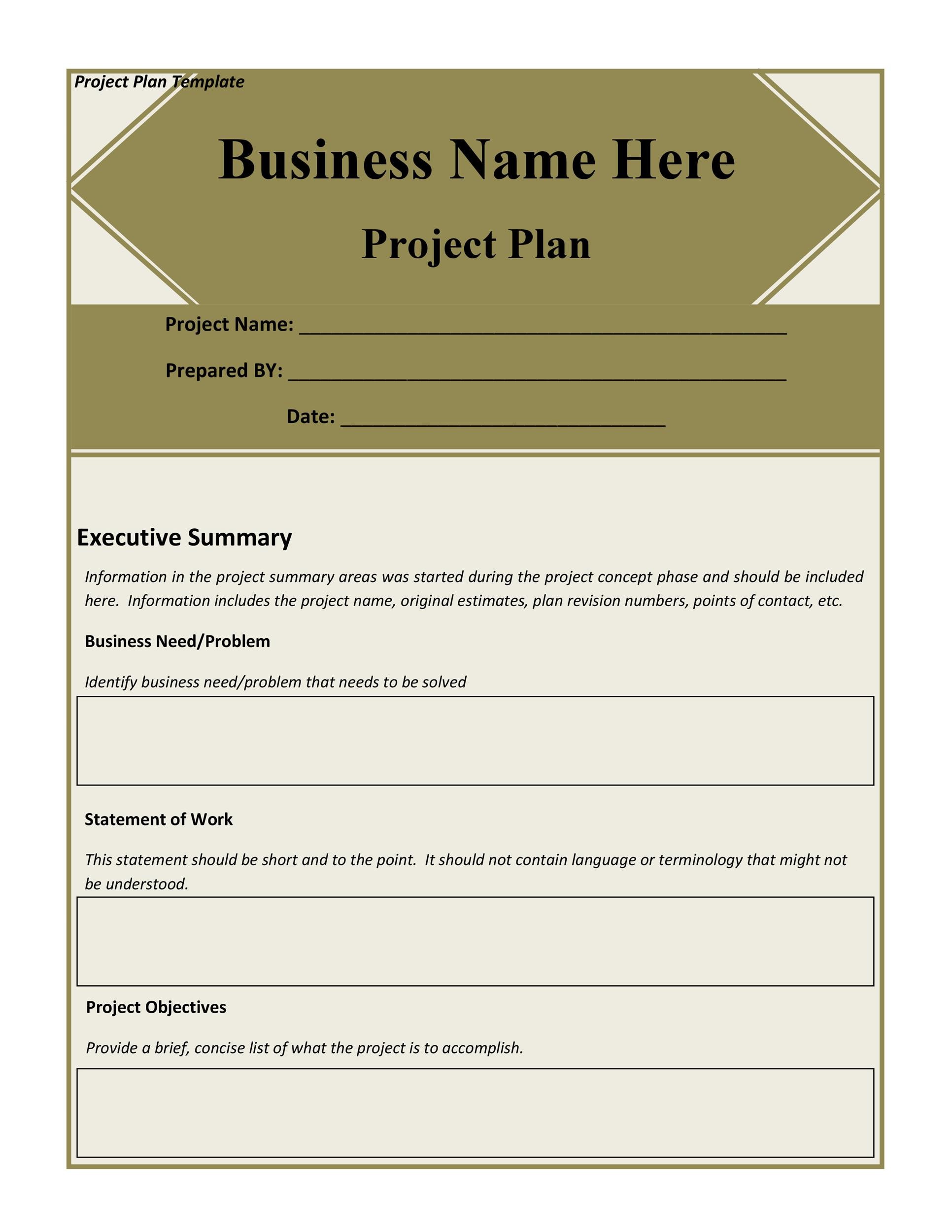 48 Professional Project Plan Templates Excel Word Pdf ᐅ Templatelab