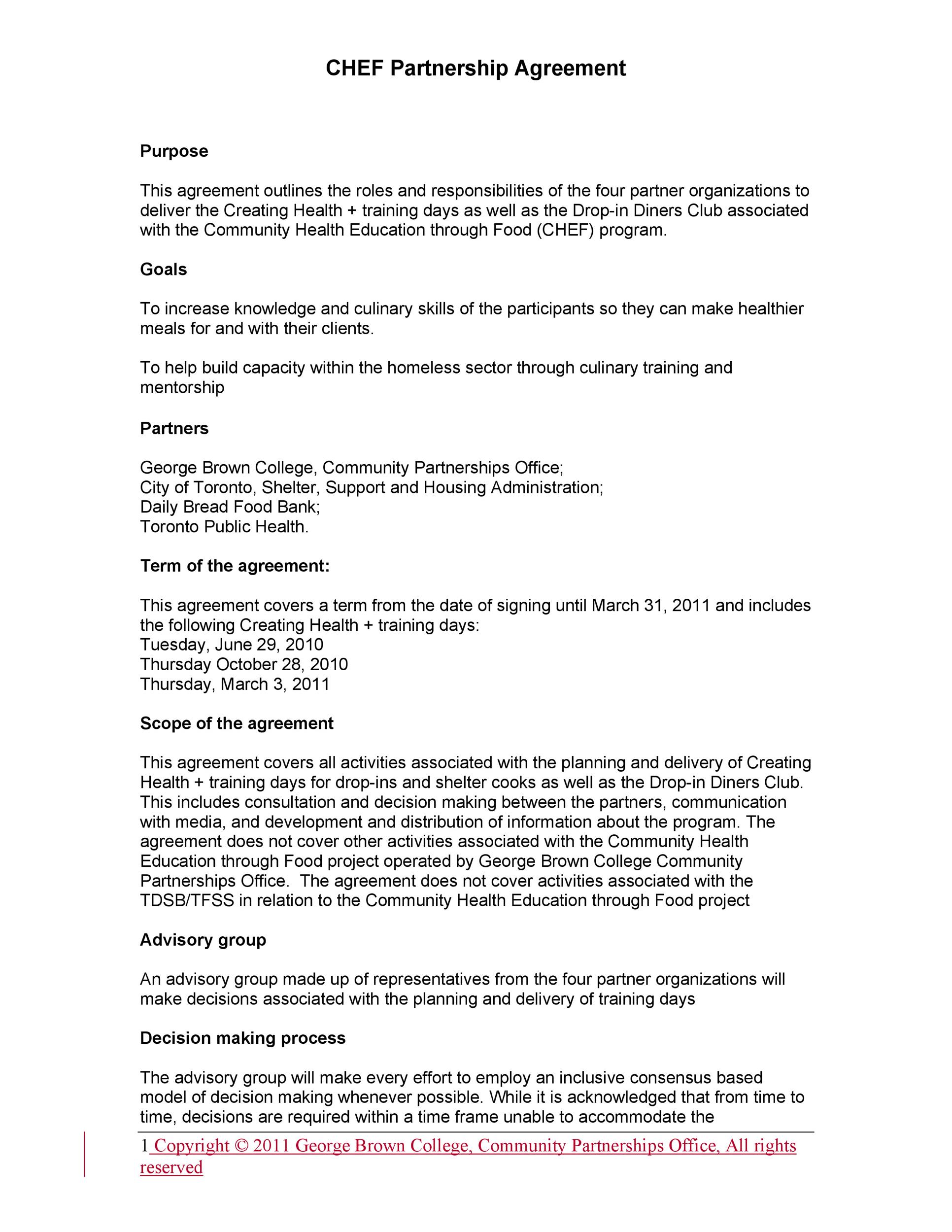 40 Free Partnership Agreement Templates Business General