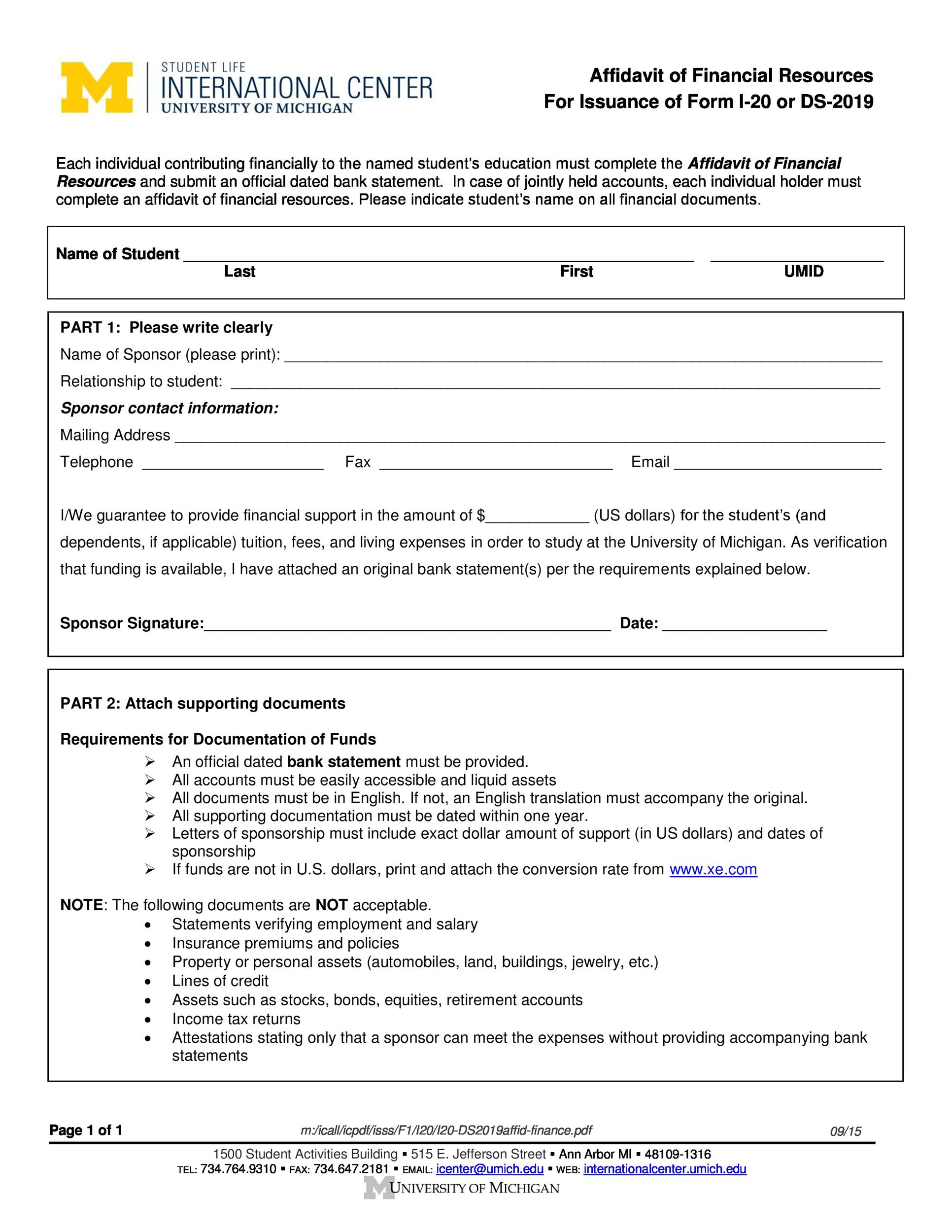48 Sample Affidavit Forms Templates Affidavit Of Support Form