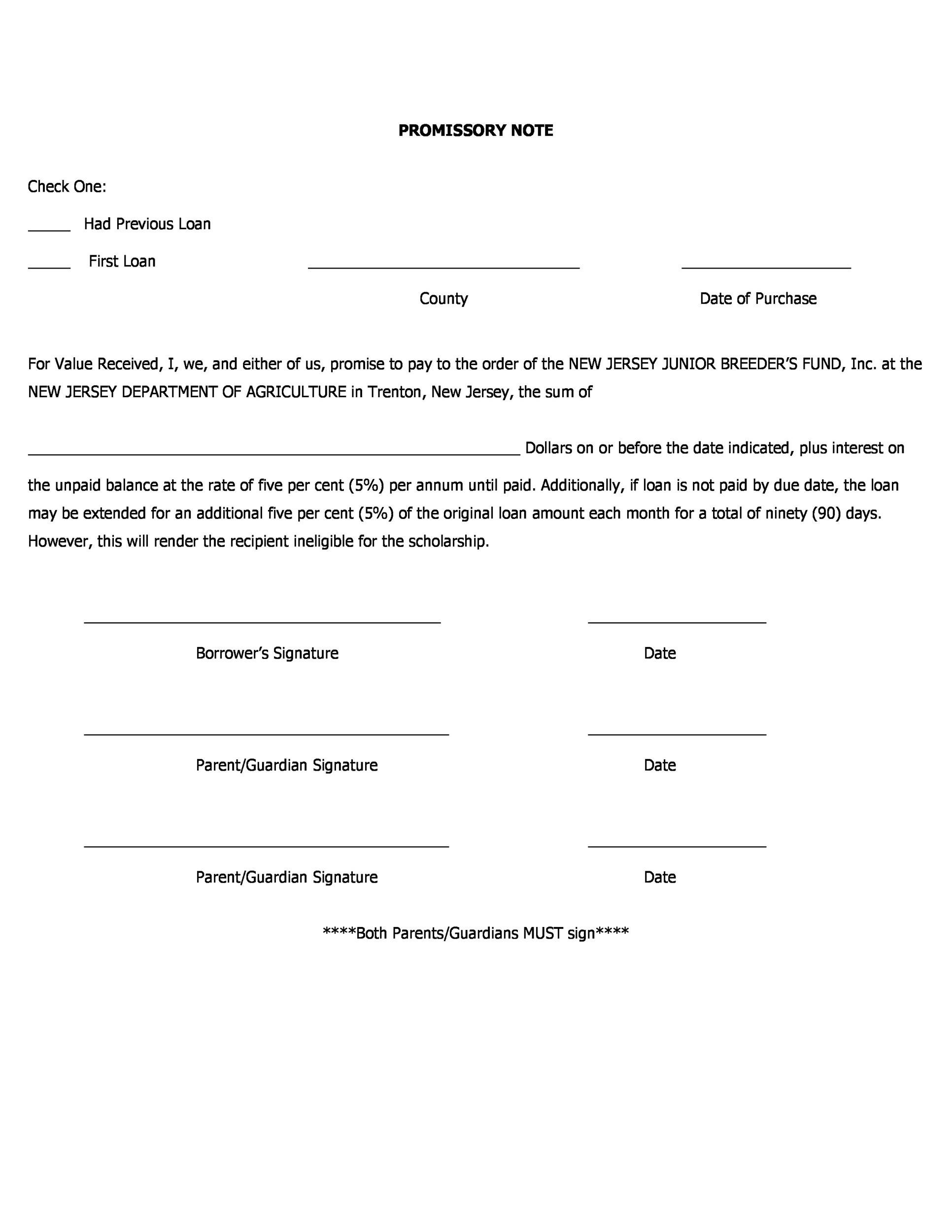 Free printable promissory note template