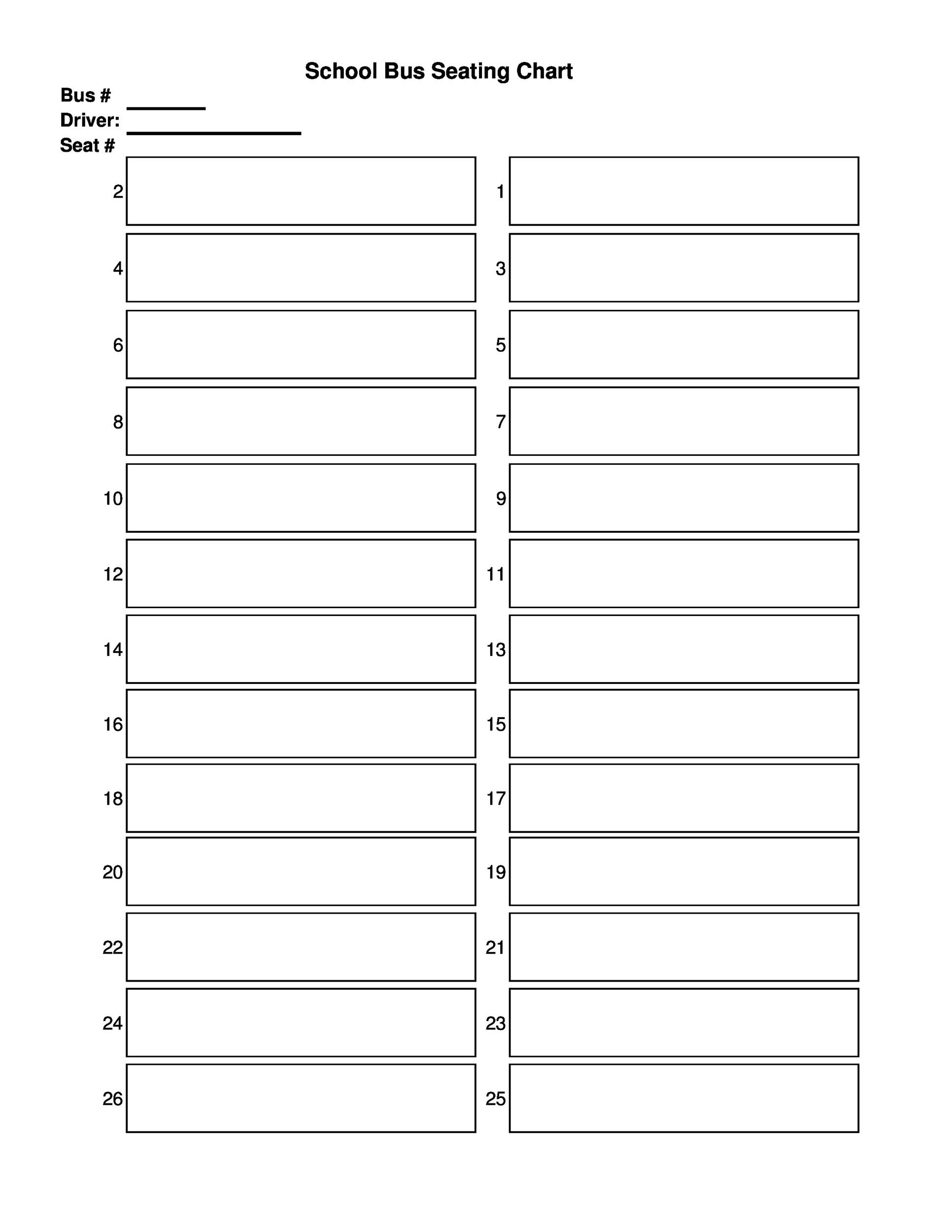 Seating Chart Template Printable