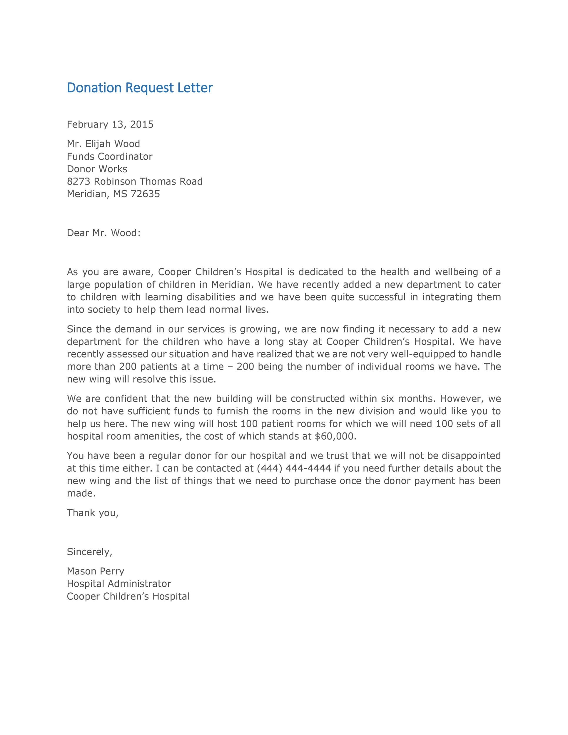 43 Free Donation Request Letters Forms ᐅ Templatelab