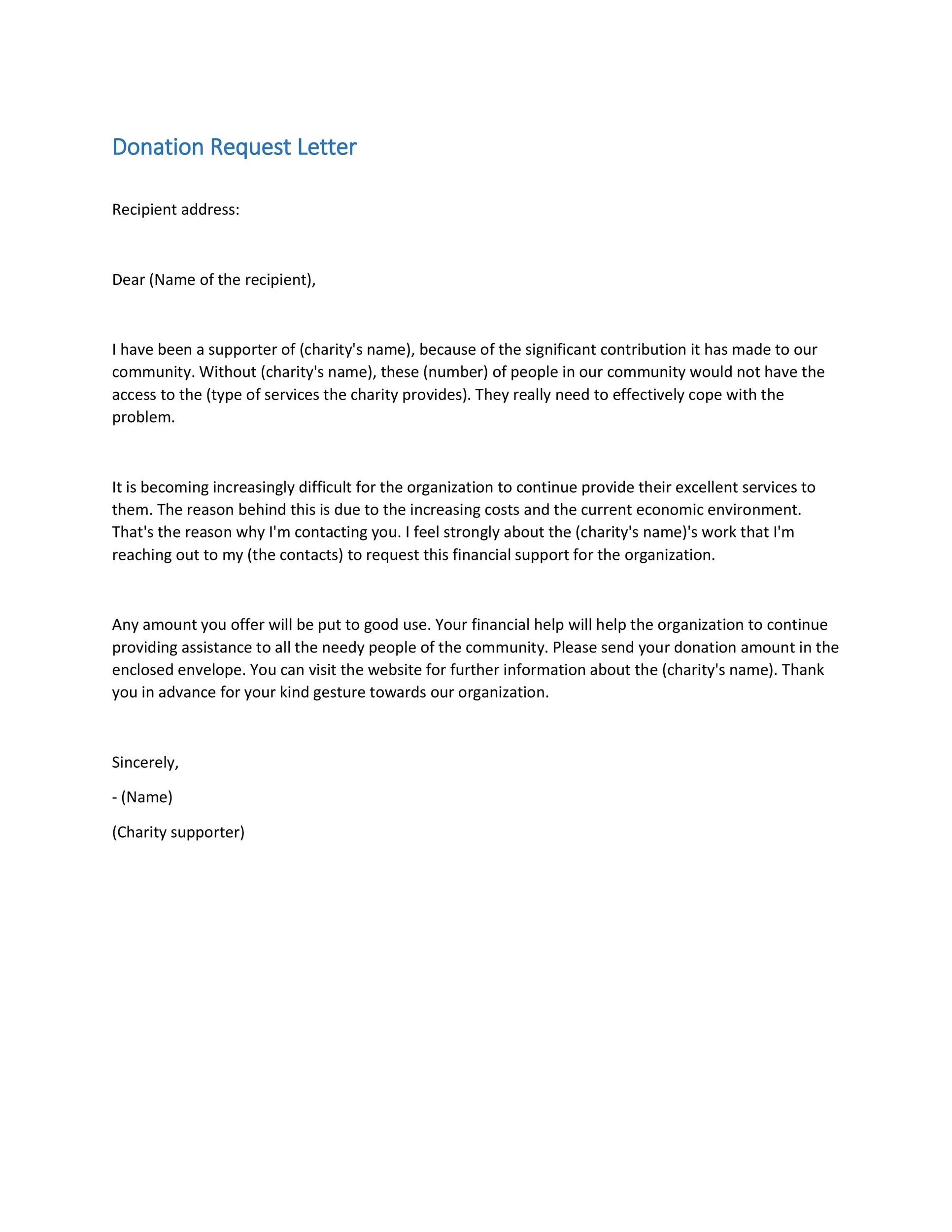 43 free donation request letters forms templatelab