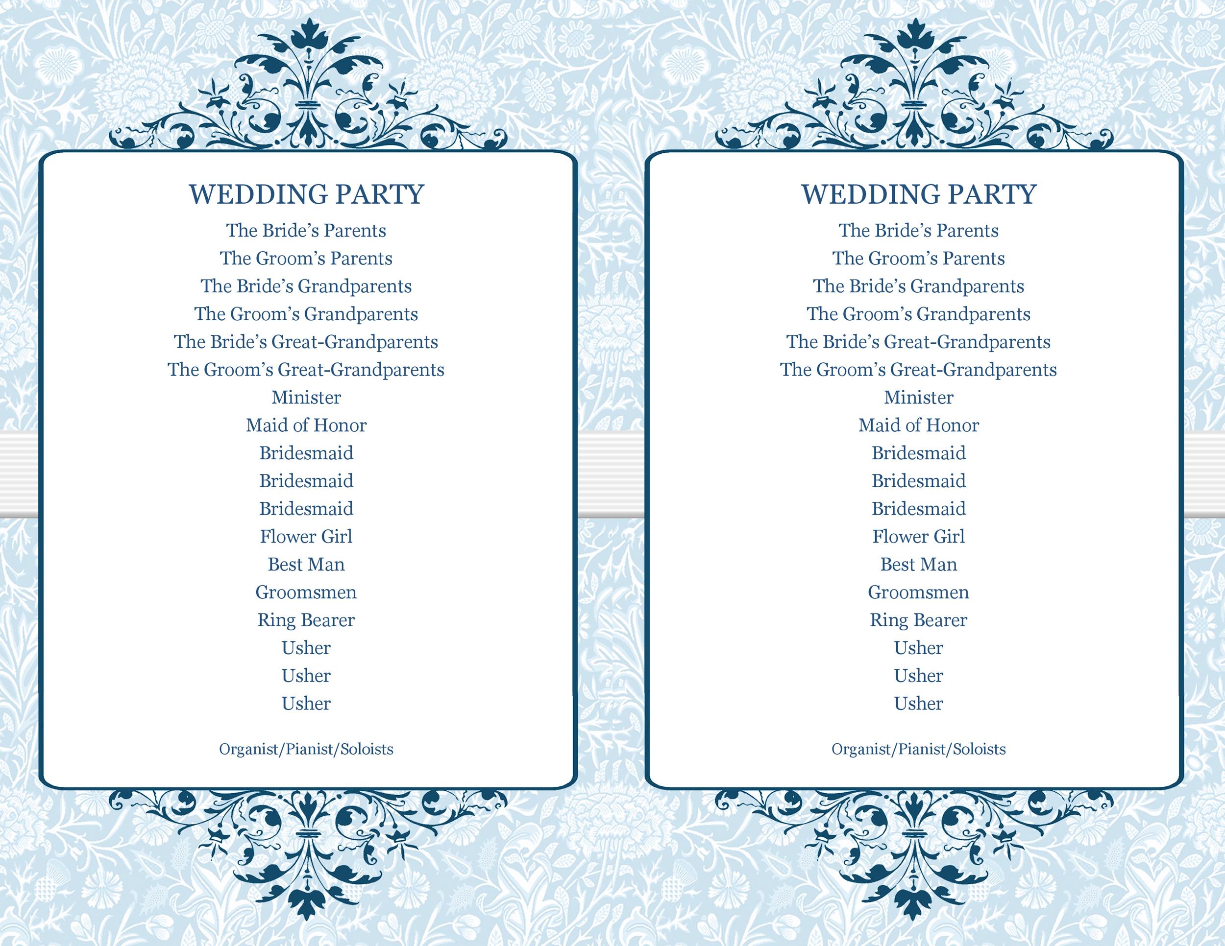 Fun Wedding Programs Templates