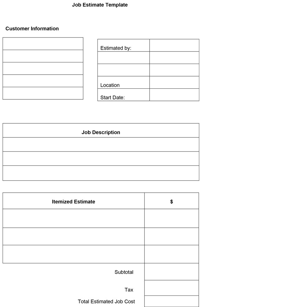 44 free estimate template forms [construction, repair, cleaning...]