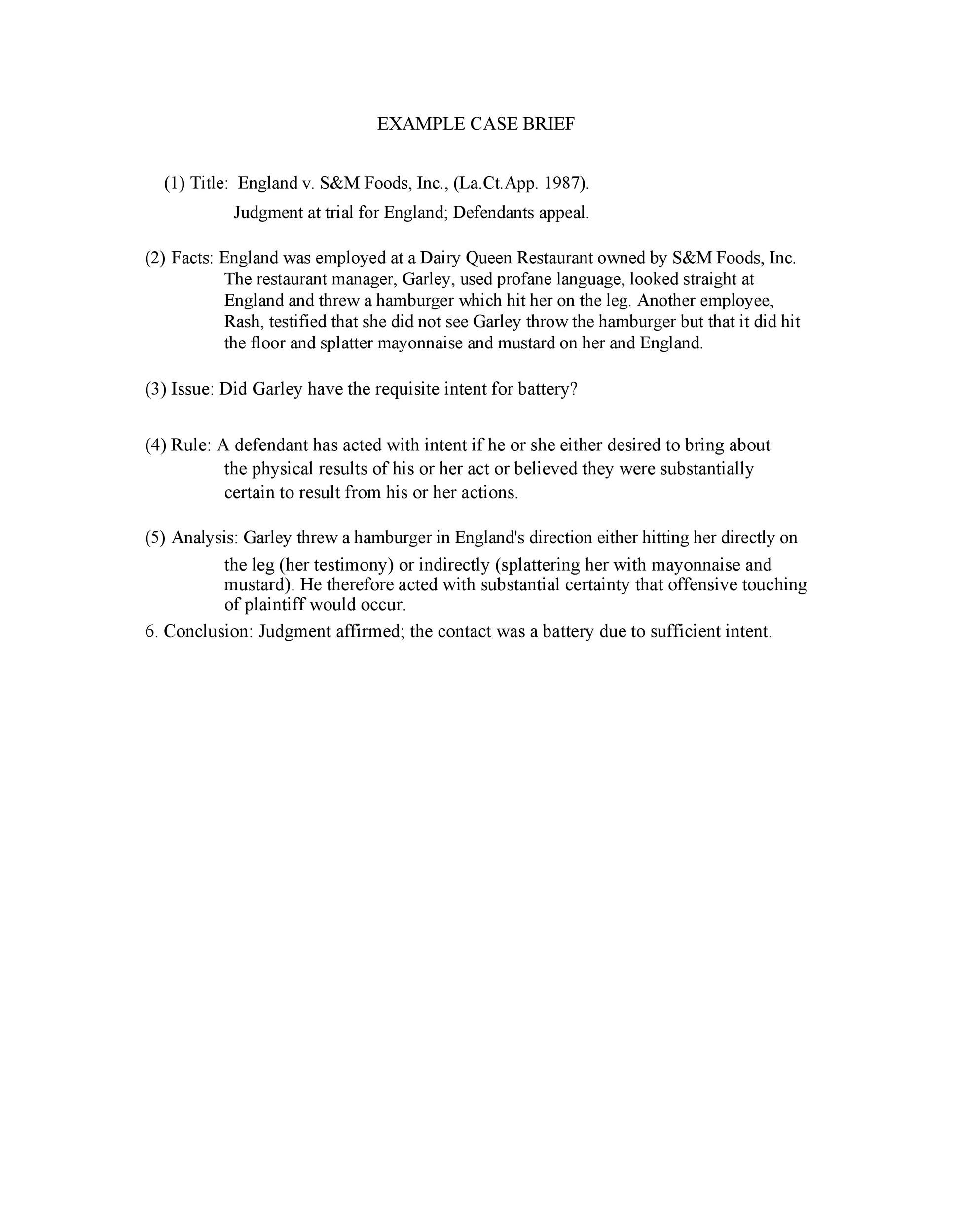 40 Case Brief Examples Templates ᐅ Templatelab