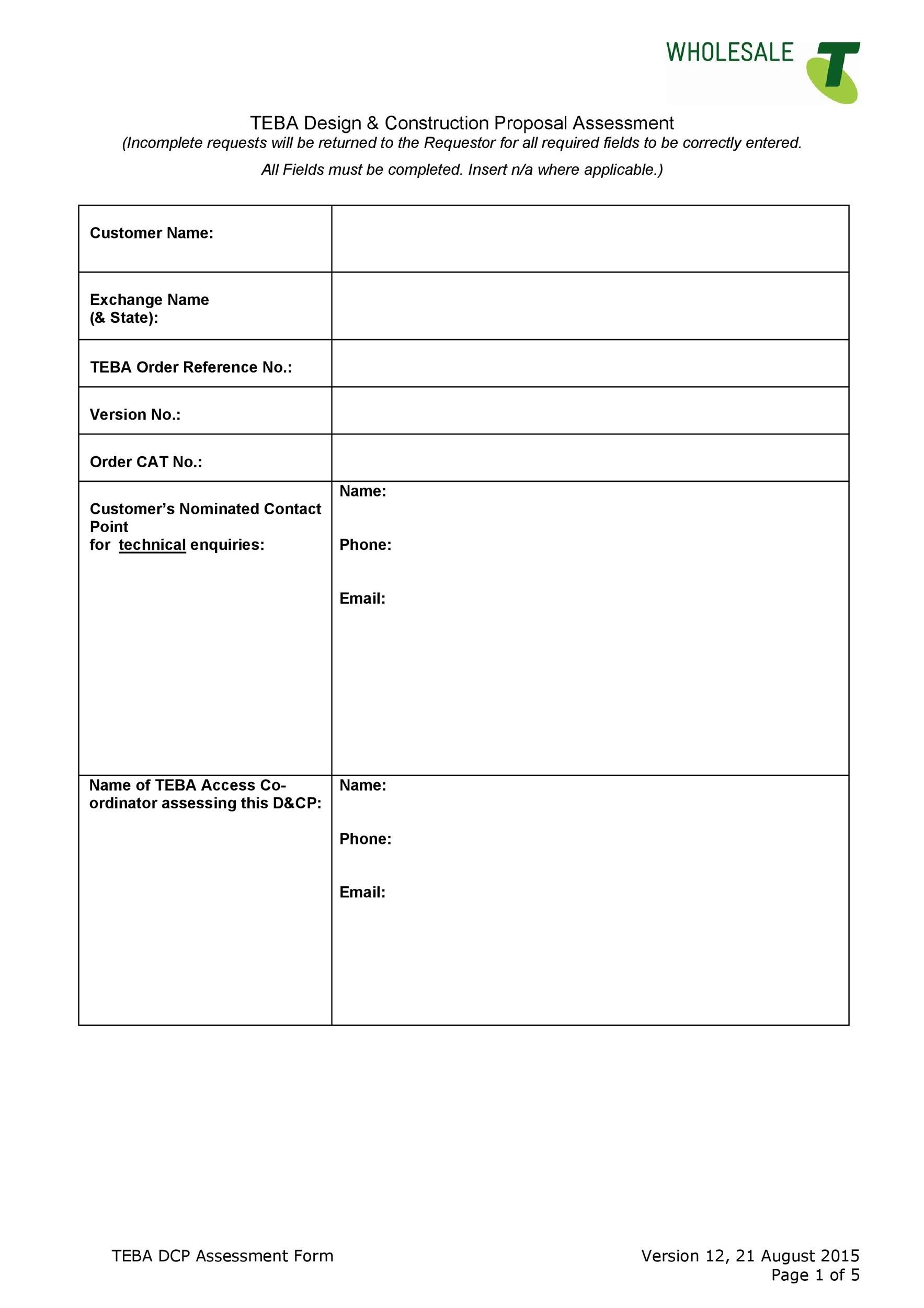 31 Construction Proposal Template Construction Bid Forms
