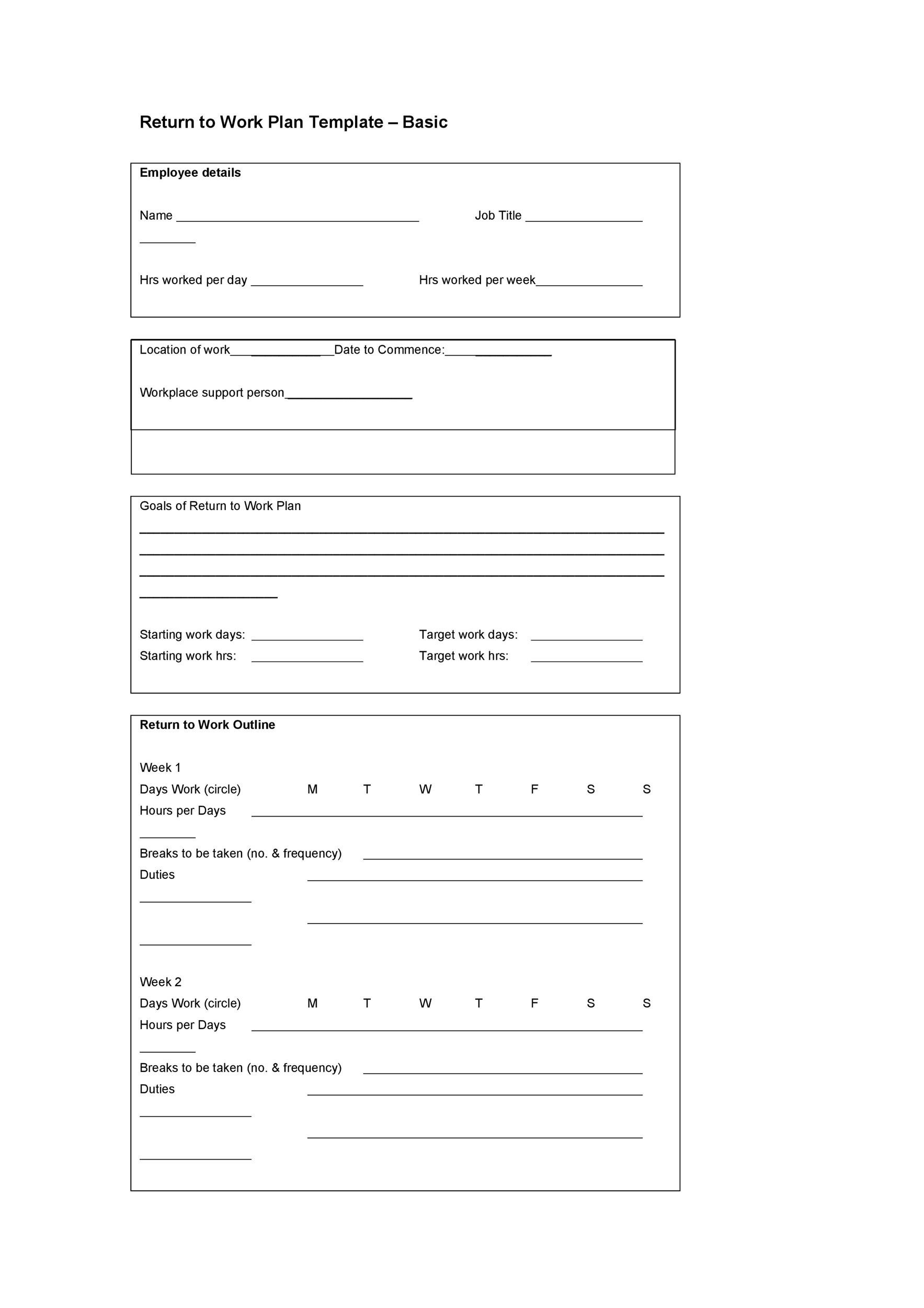 Work Plan 40 Great Templates Samples Excel Word ᐅ Templatelab