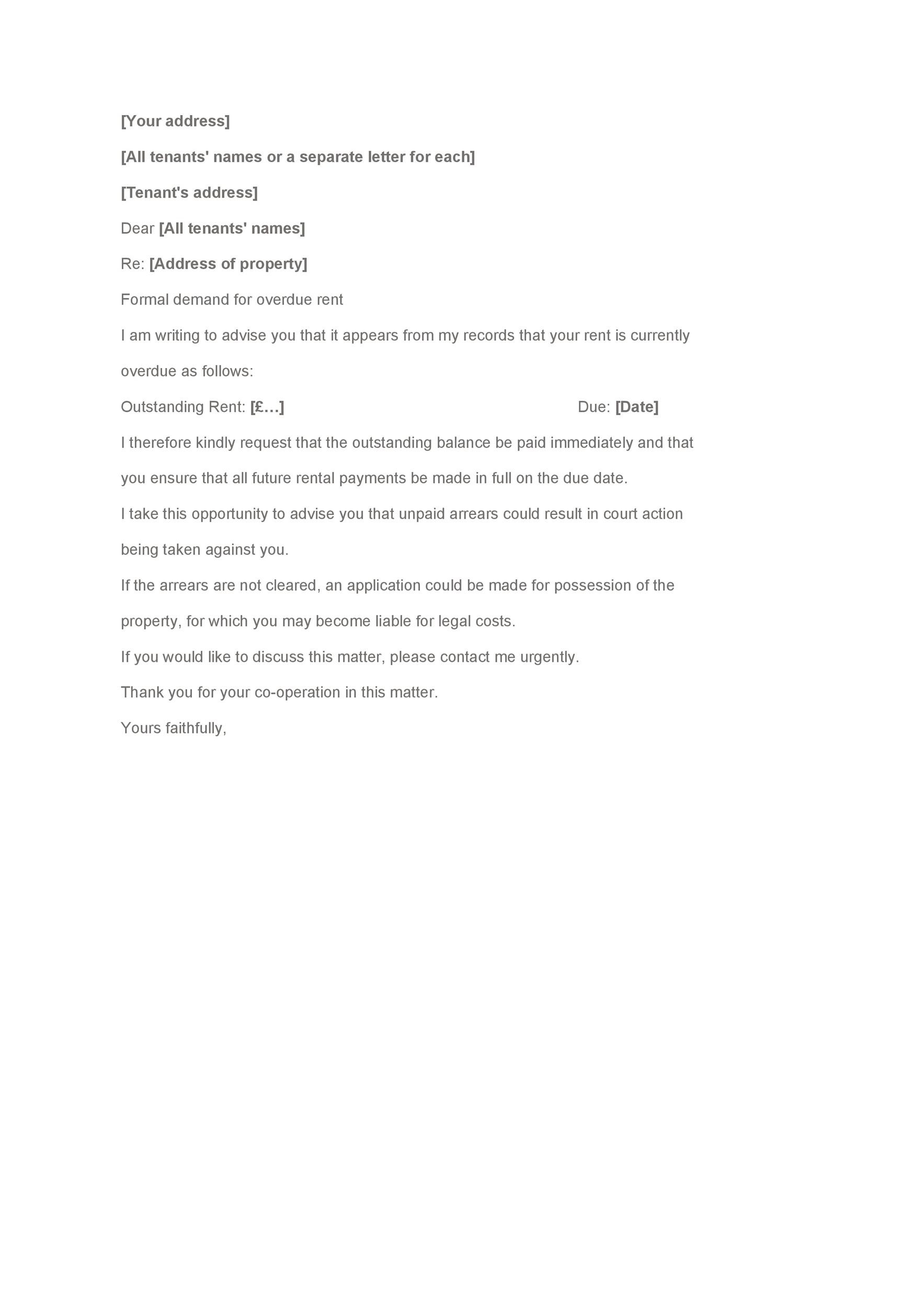 34 Printable Late Rent Notice Templates ᐅ Templatelab