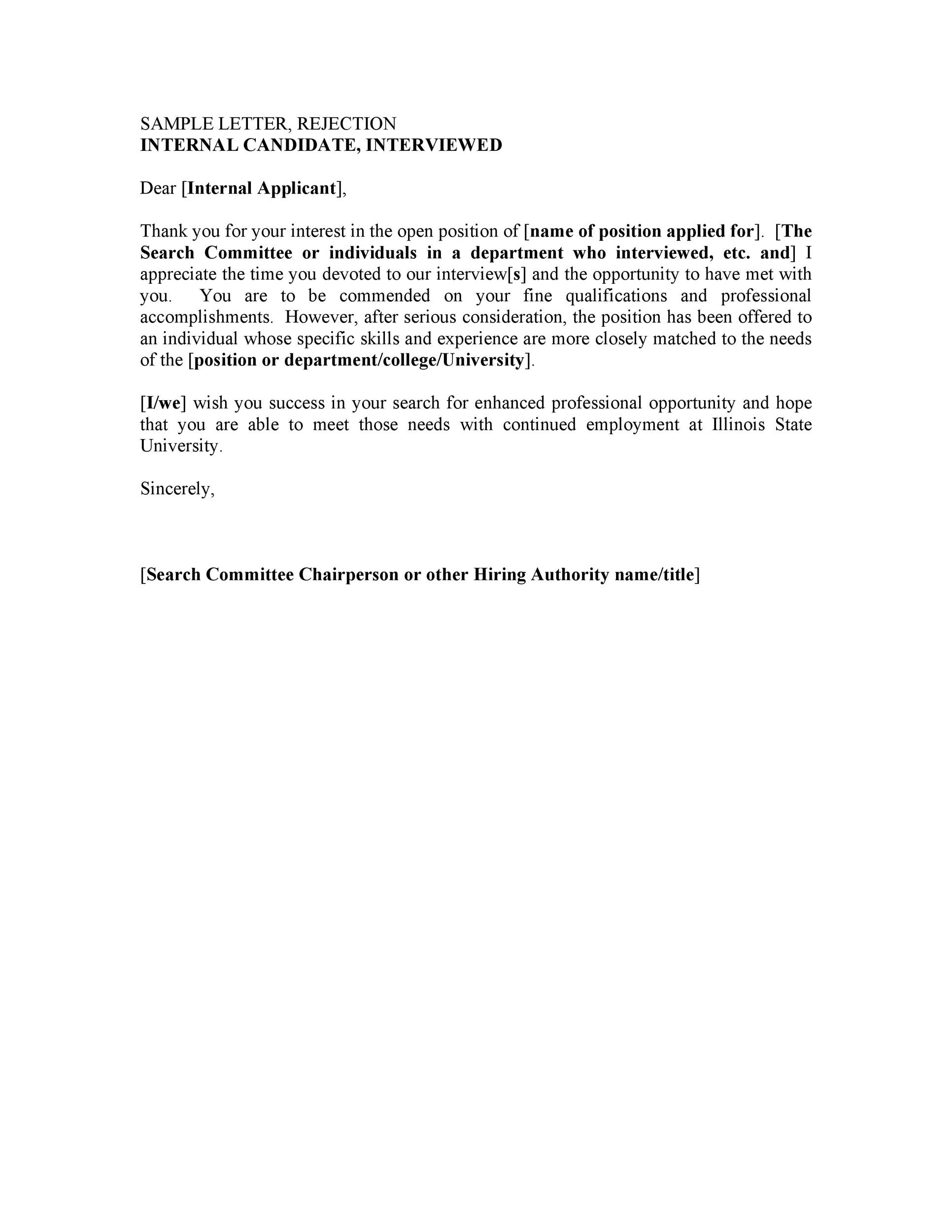 39 Job Rejection Letter Templates Samples ᐅ Templatelab