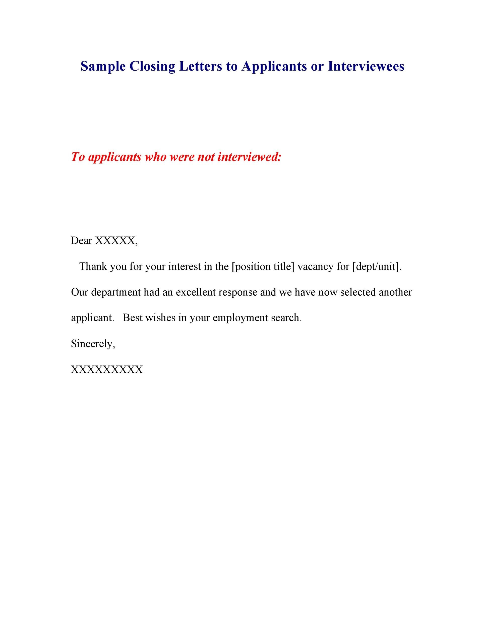 39 Job Rejection Letter Templates Samples ᐅ Templatelab