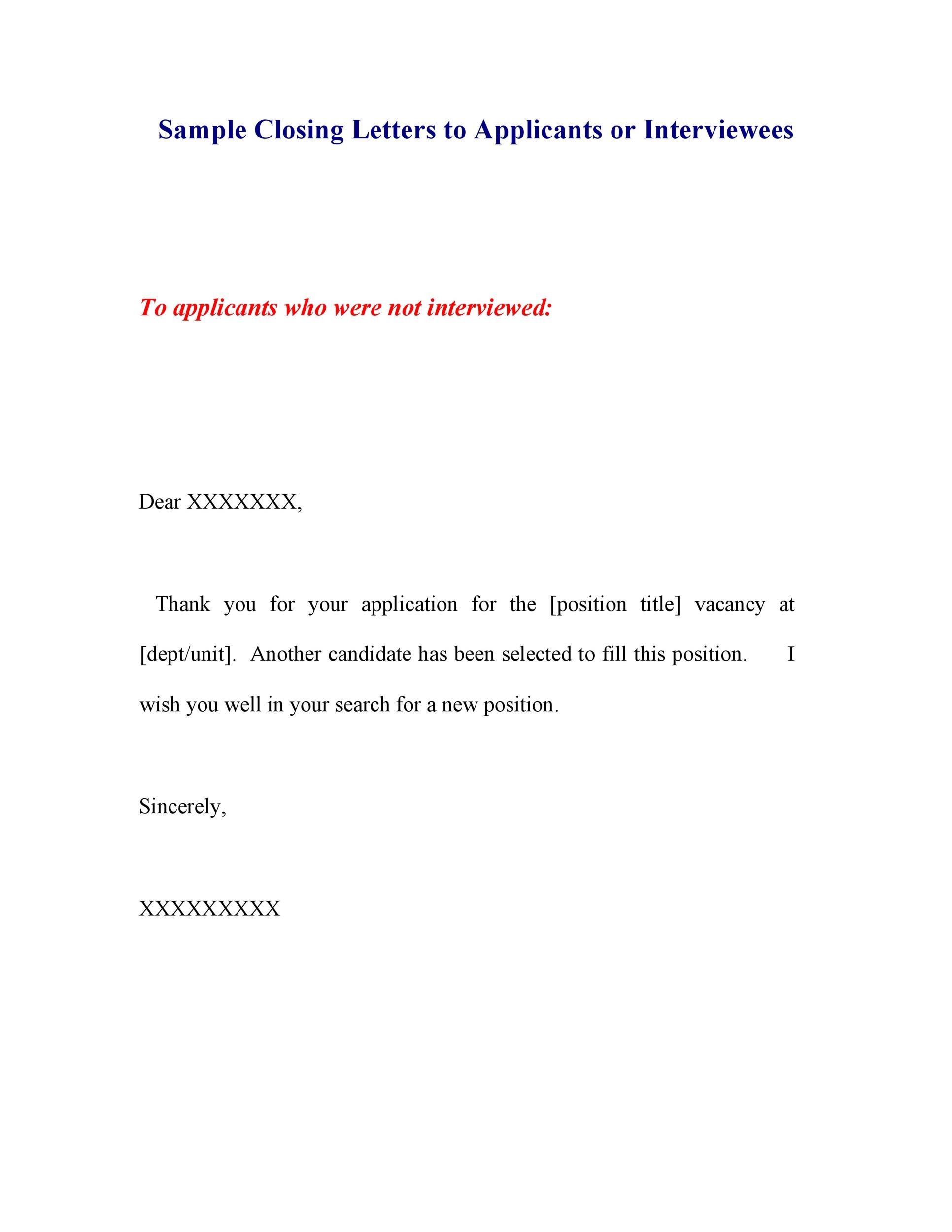 39 Job Rejection Letter Templates Samples ᐅ Templatelab