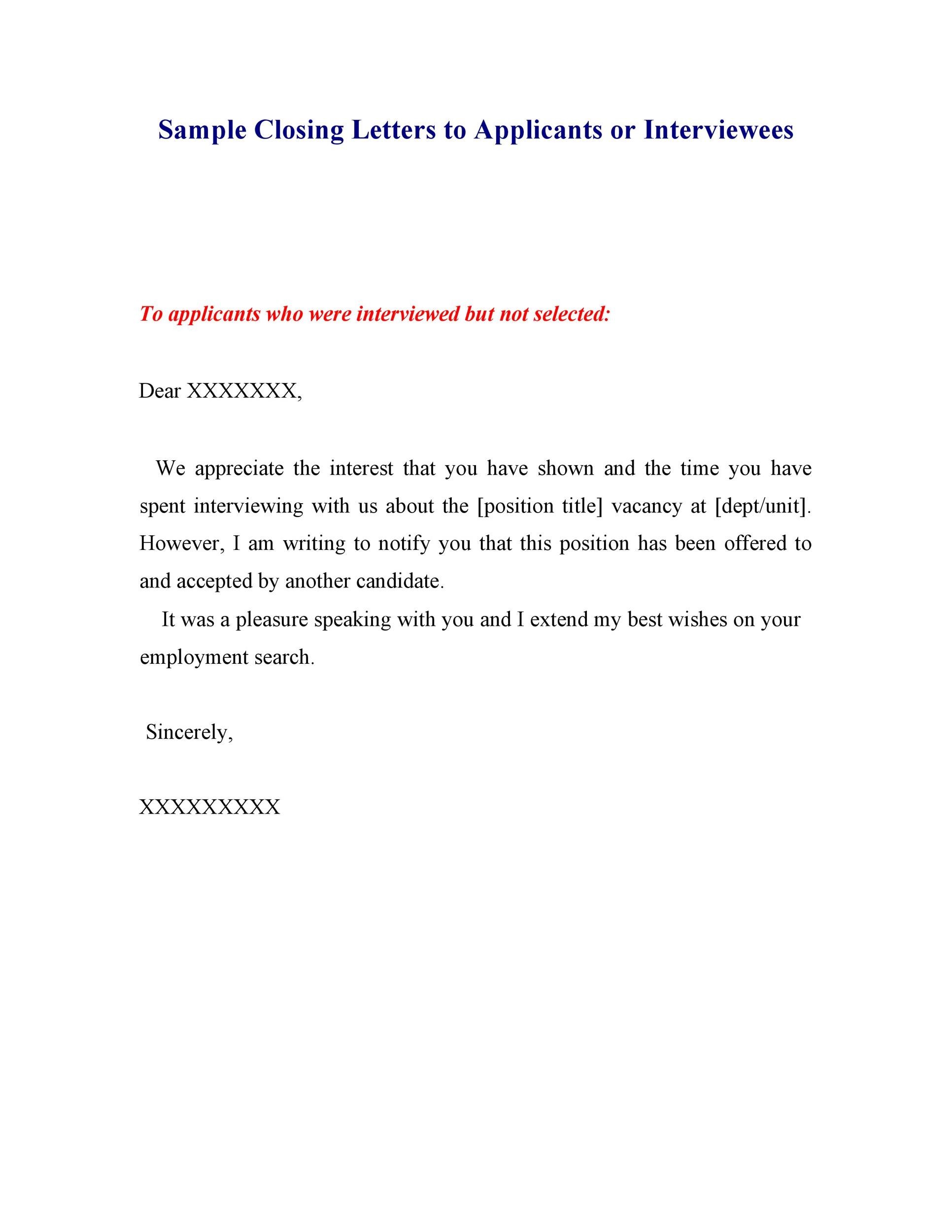 39 Job Rejection Letter Templates Samples ᐅ Templatelab