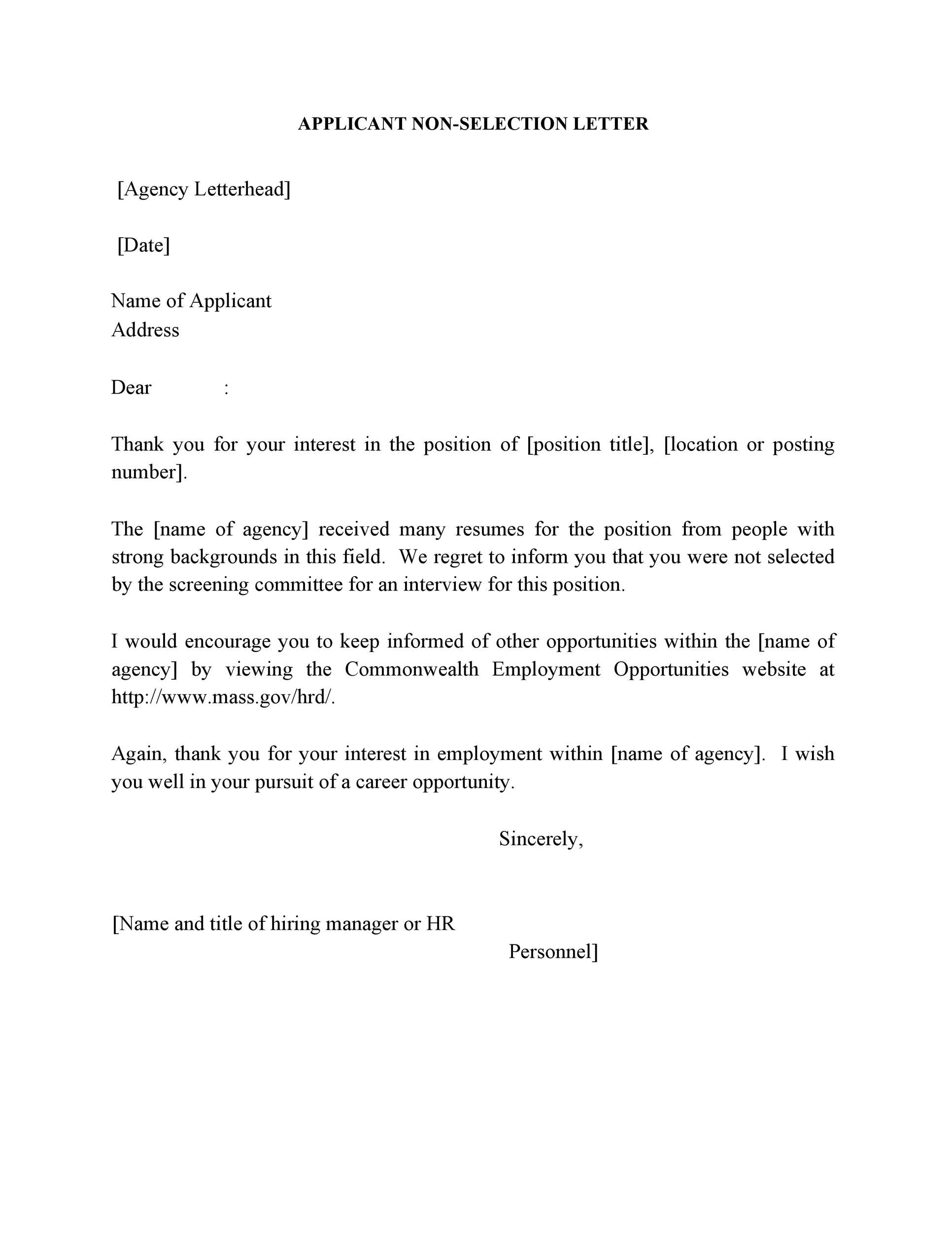 39 Job Rejection Letter Templates Samples ᐅ Templatelab
