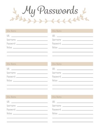 33 best password list templates (word, excel & pdf) ᐅ templatelab