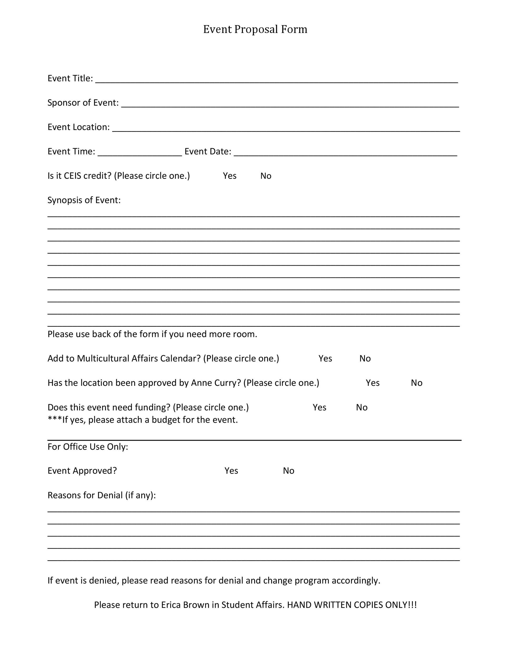 38 Best Event Proposal Templates Free Examples ᐅ Templatelab