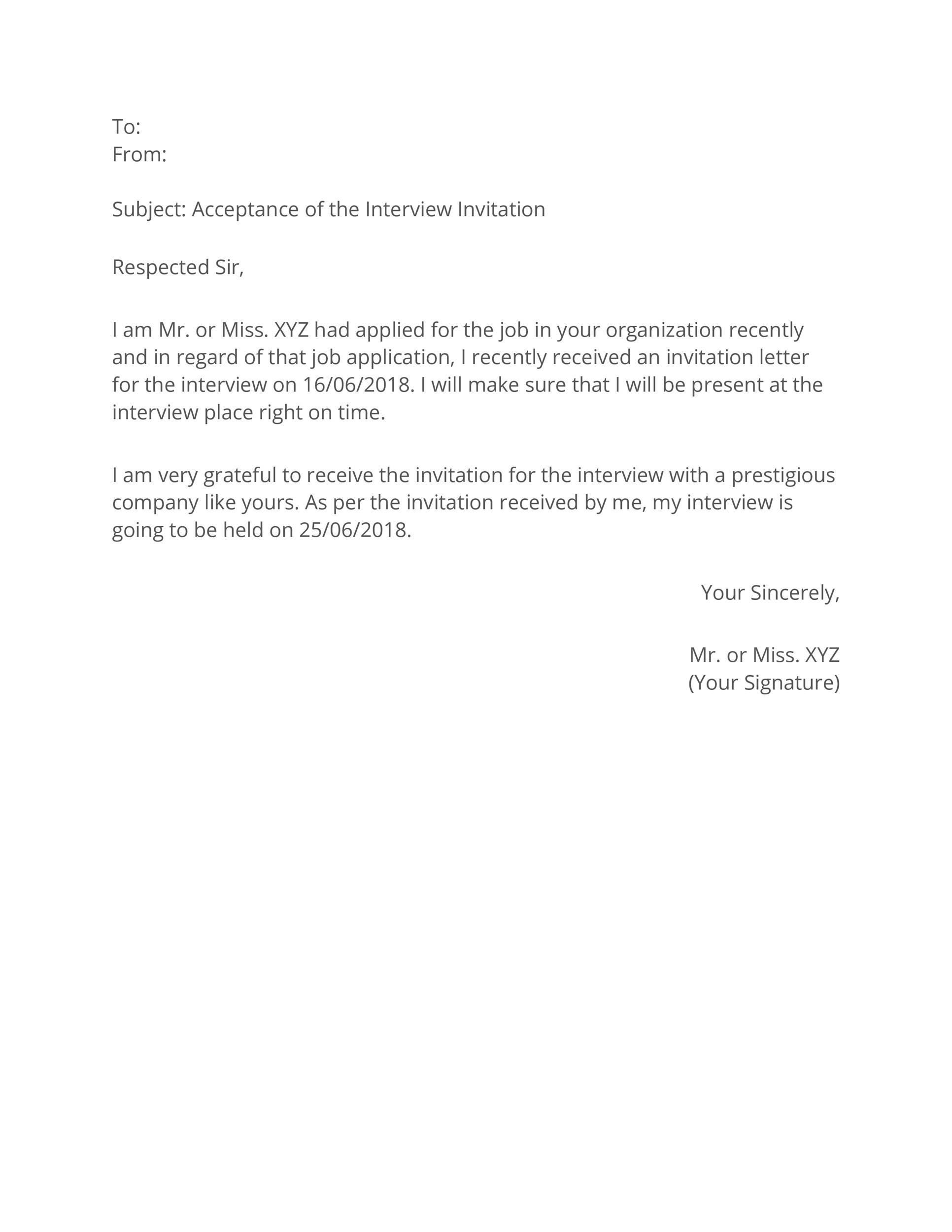 38 Professional Interview Acceptance Emails Smart Tips ᐅ Templatelab