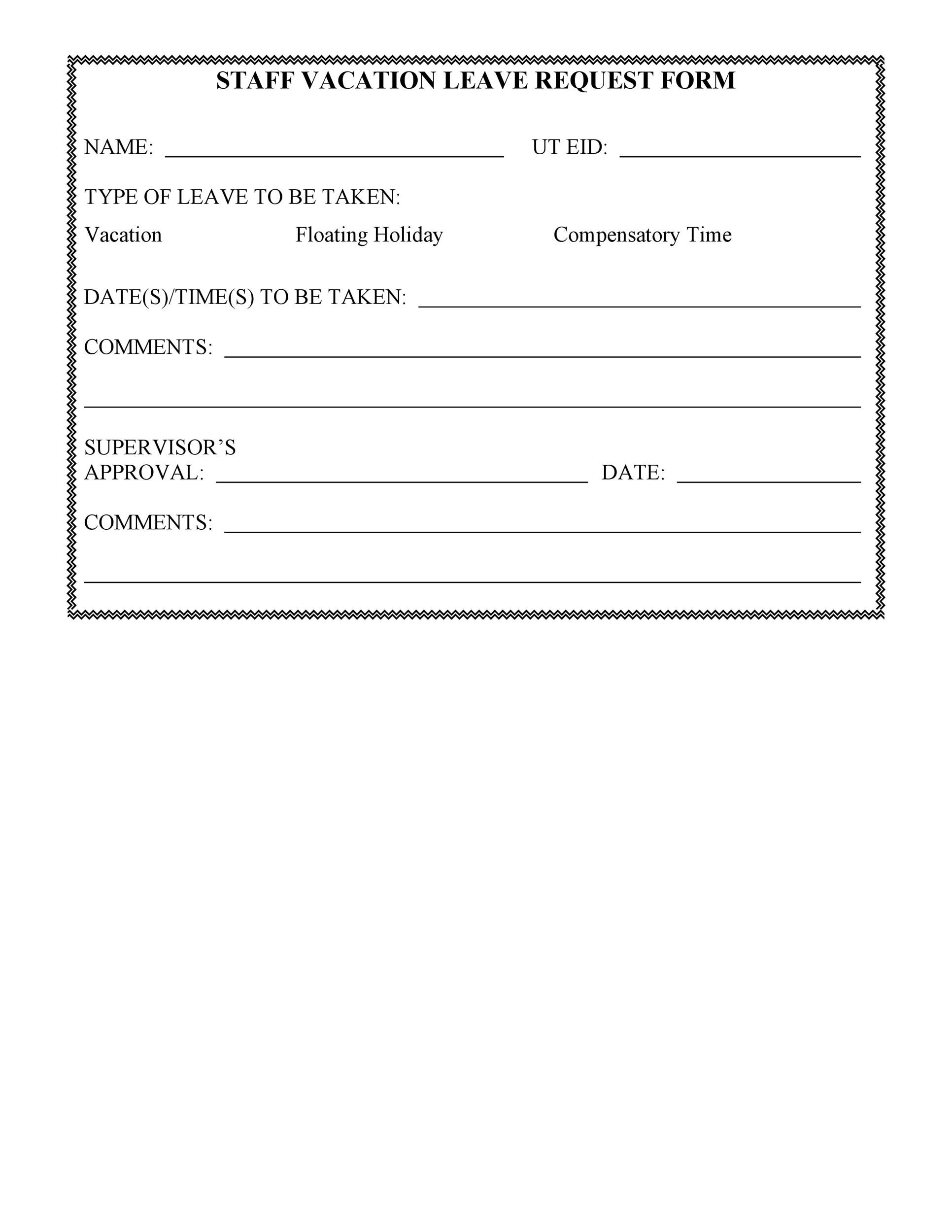 50 Professional Employee Vacation Request Forms Word ᐅ Templatelab