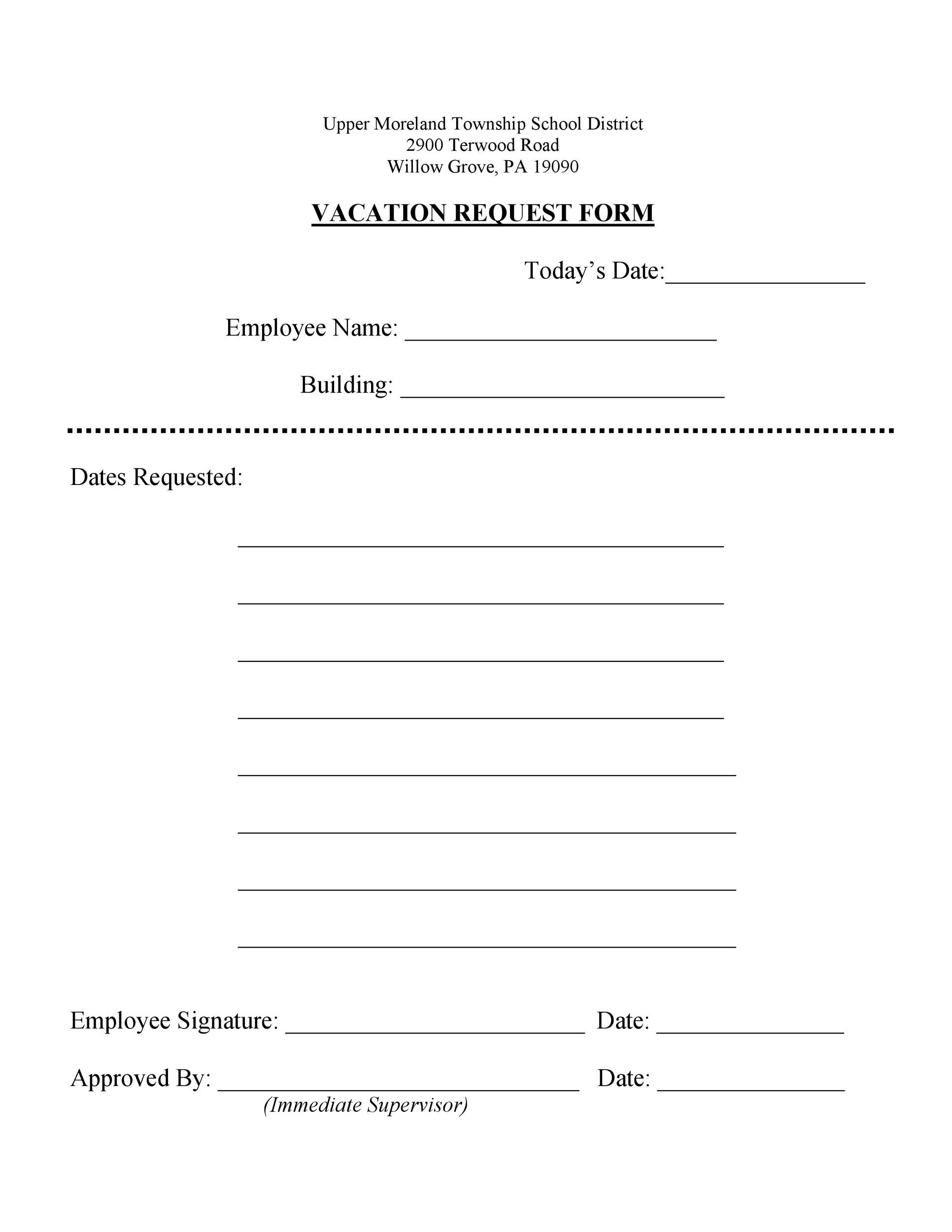 50 Professional Employee Vacation Request Forms Word ᐅ Templatelab