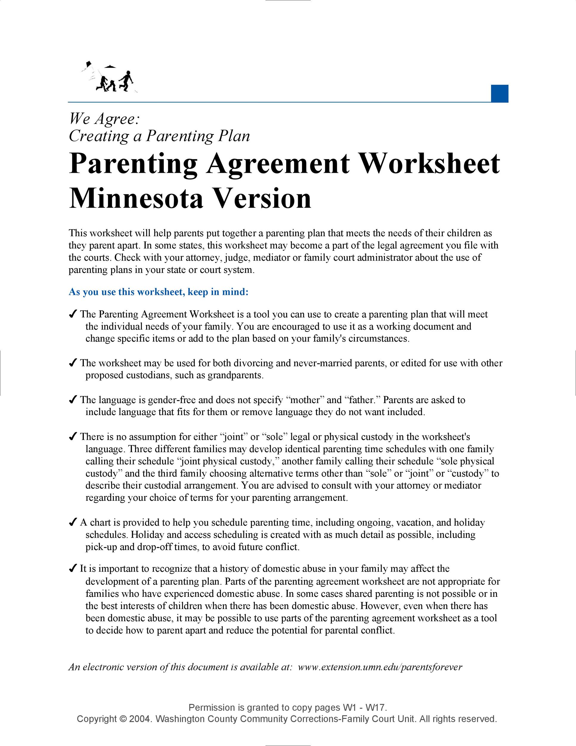 The parenting plan tool is being updated to reflect changes to the divorce act which came. 49 Free Parenting Plan Custody Agreement Templates Á Templatelab