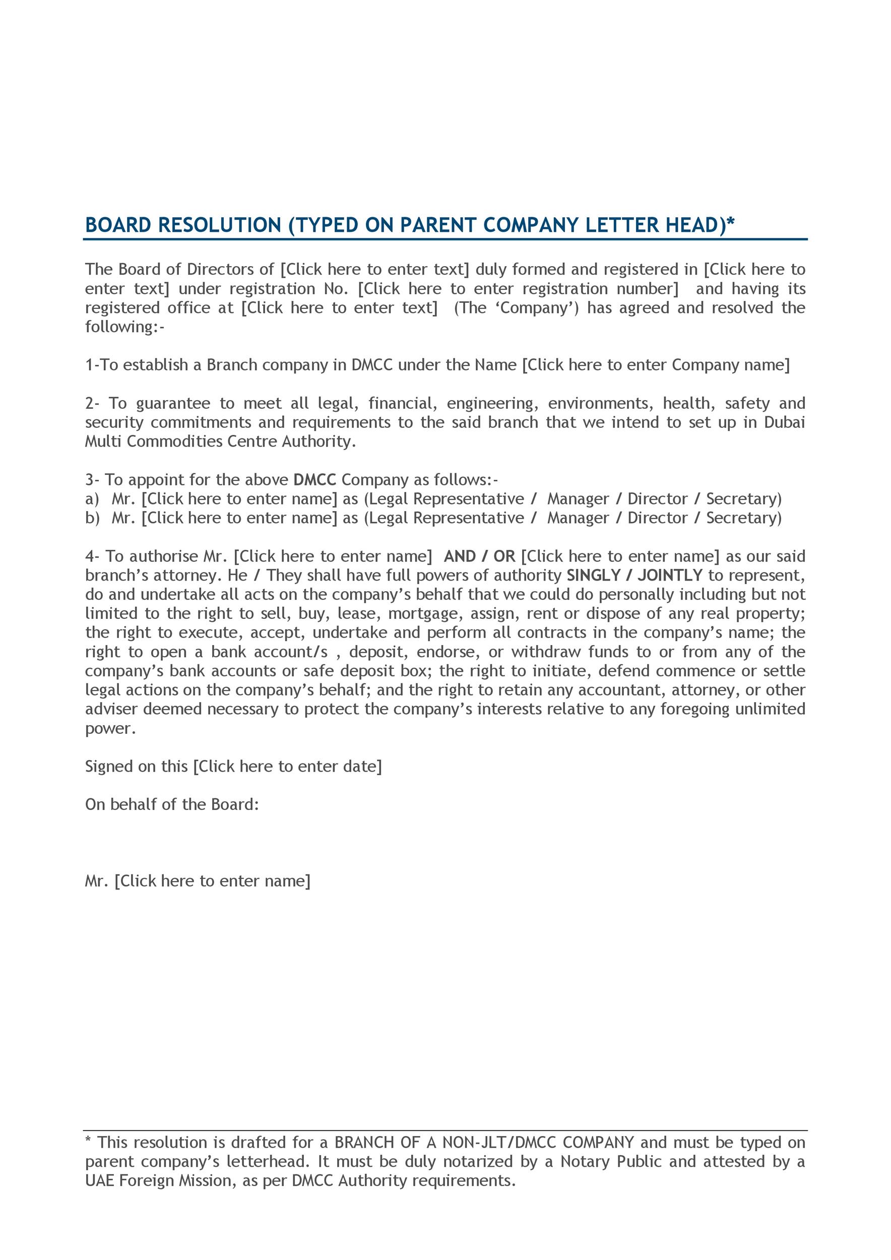 51 Best Board Resolution Templates Samples ᐅ Templatelab