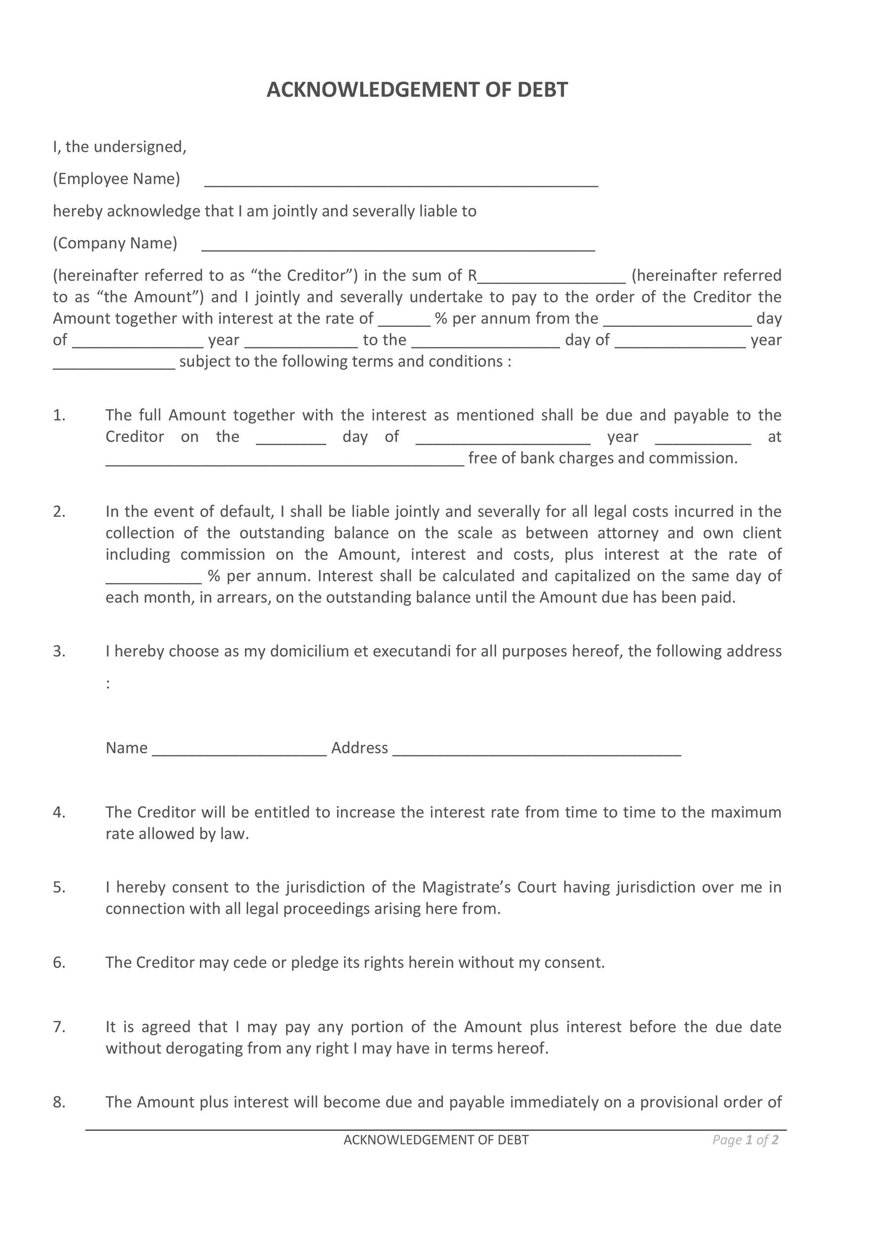 41 Free Iou Templates I Owe You ᐅ Templatelab