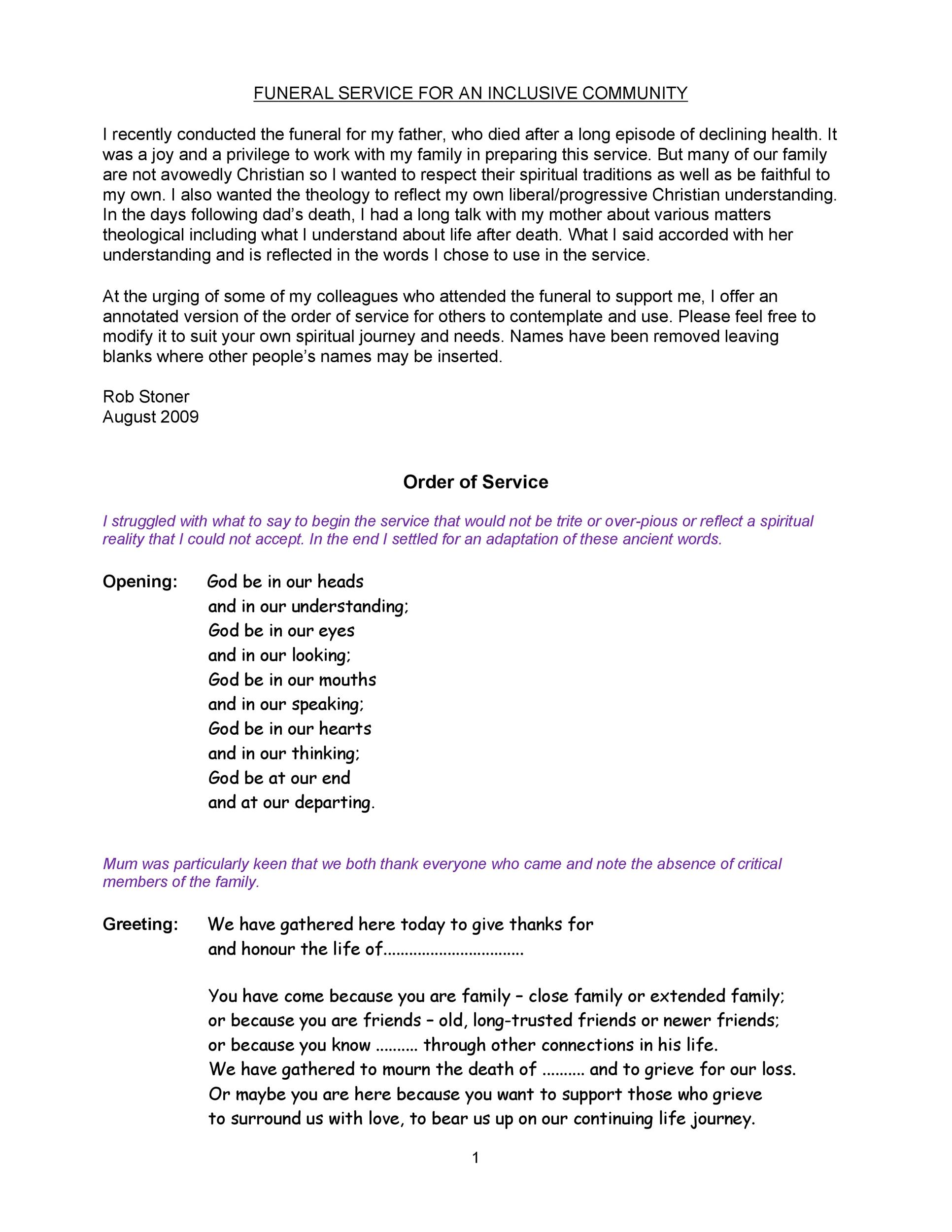 47 Free Funeral Program Templates In Word Format ᐅ Templatelab