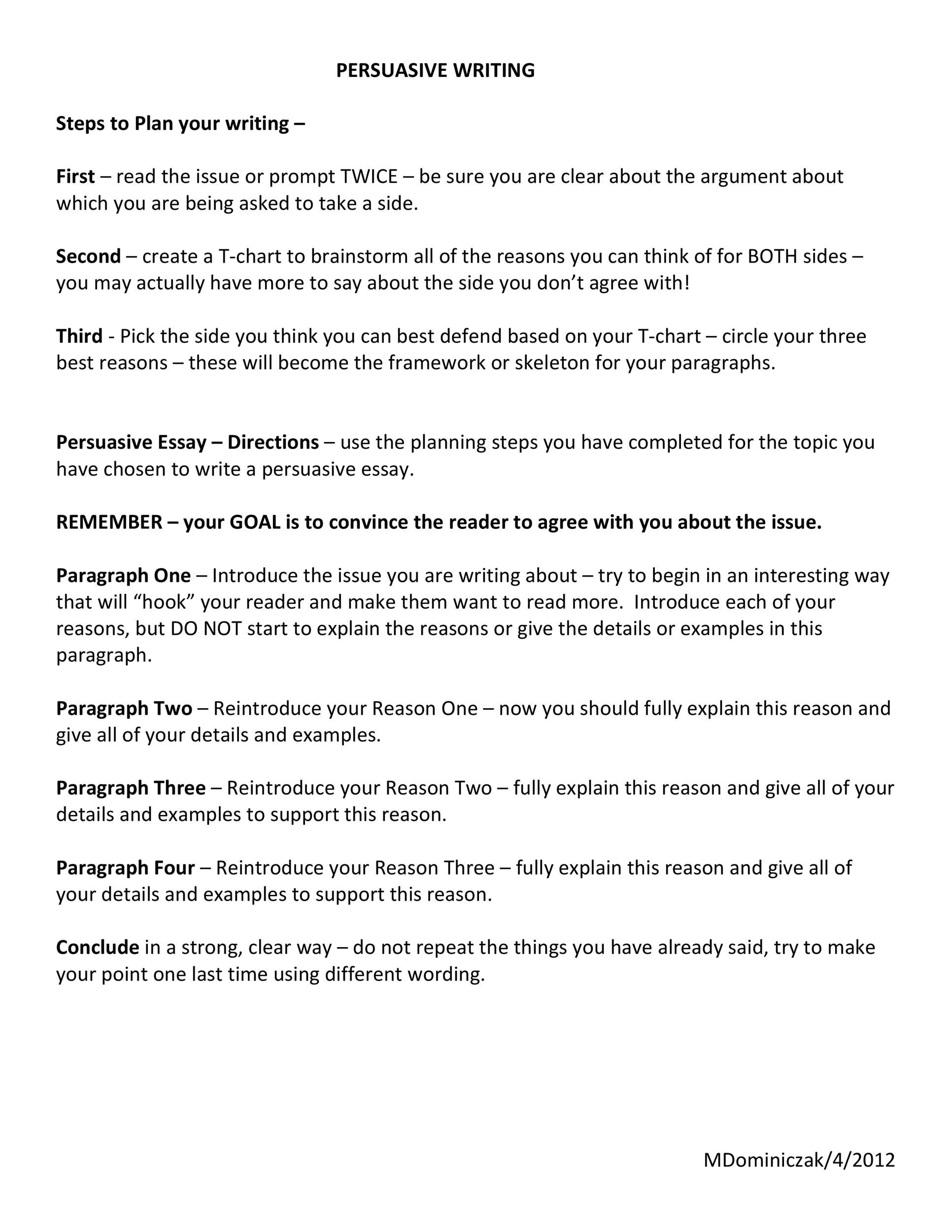 Finish your essay in 30 minutes! 50 Free Persuasive Essay Examples Best Topics Á Templatelab