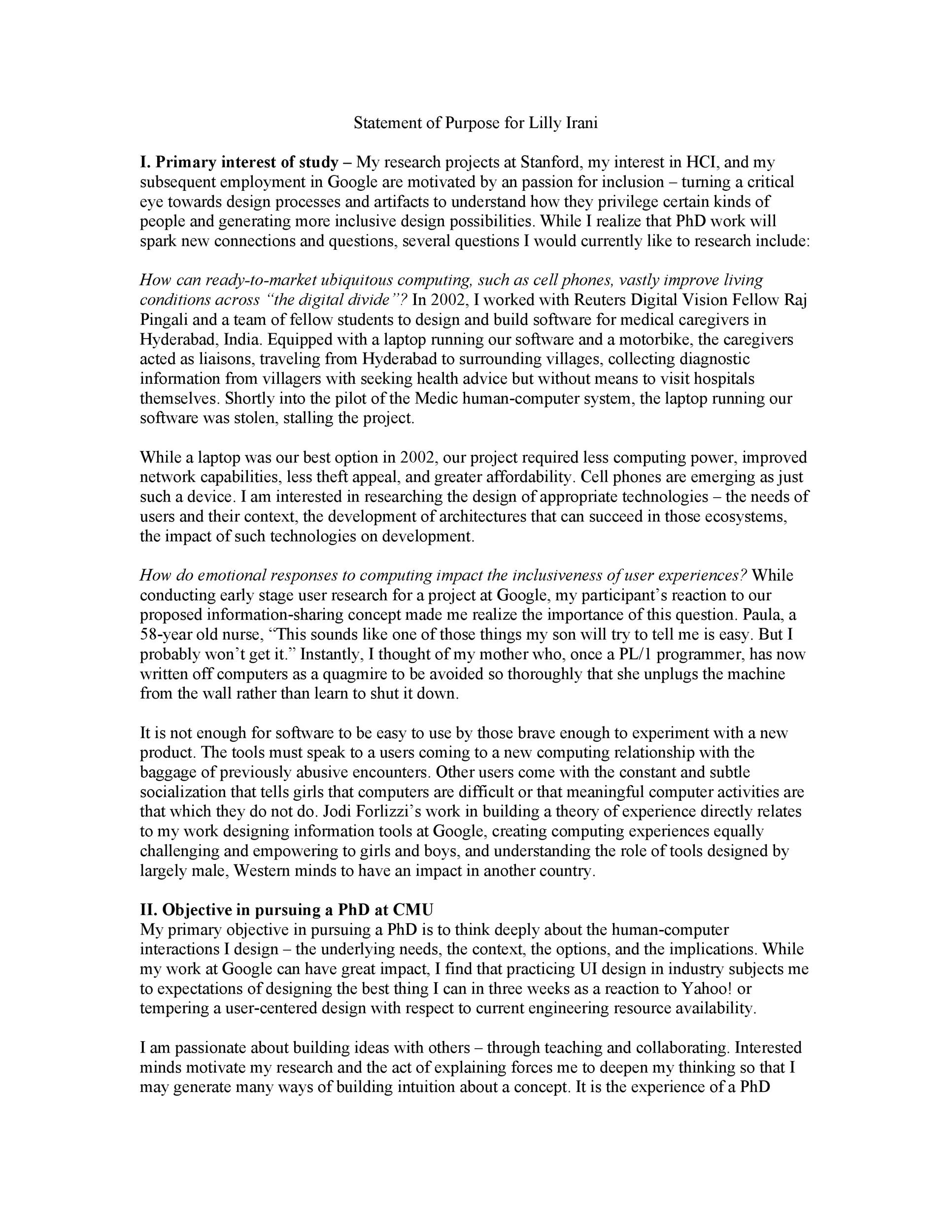 50 Statement Of Purpose Examples Graduate School Mba Phd ᐅ