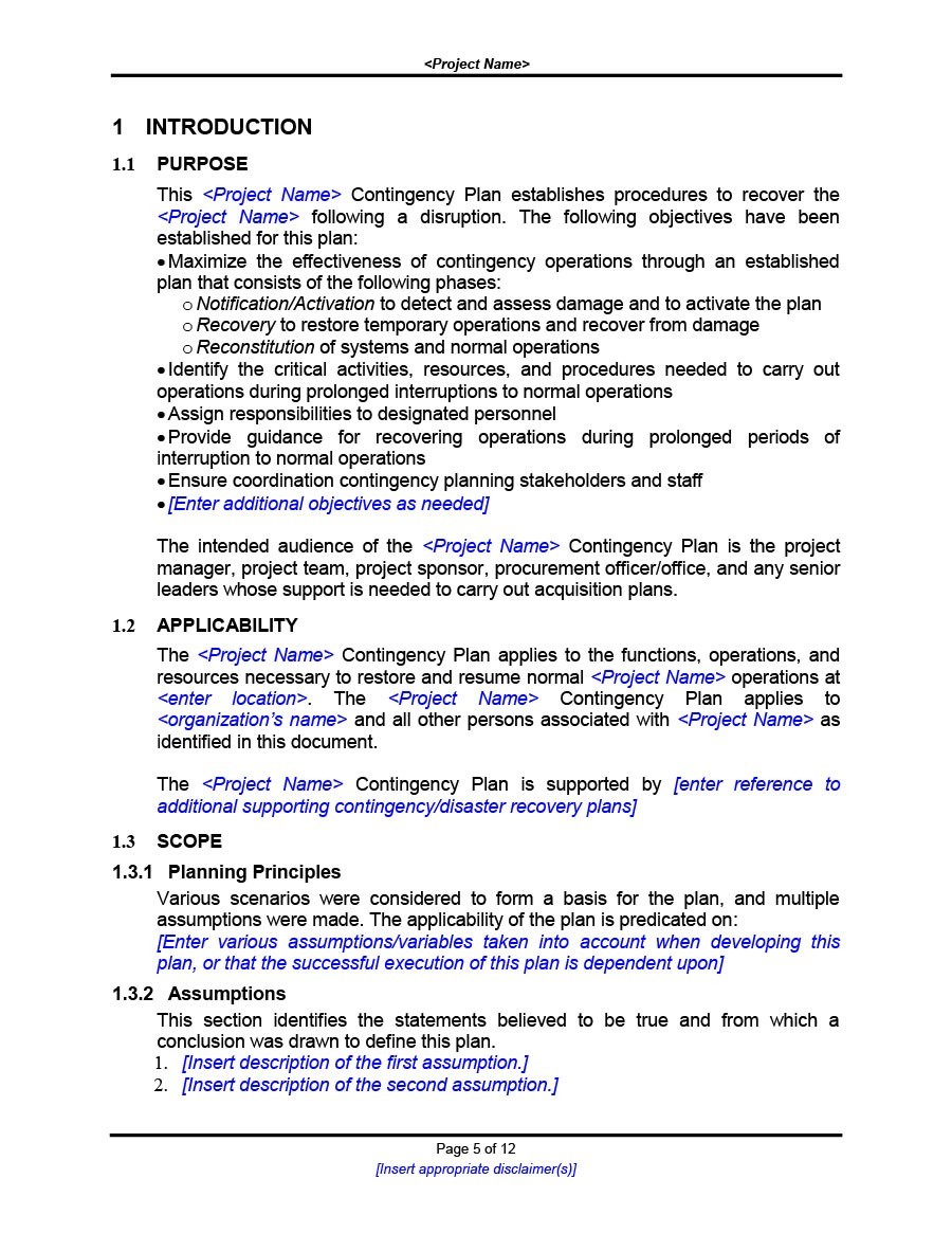 40 Detailed Contingency Plan Examples Free Templates ᐅ