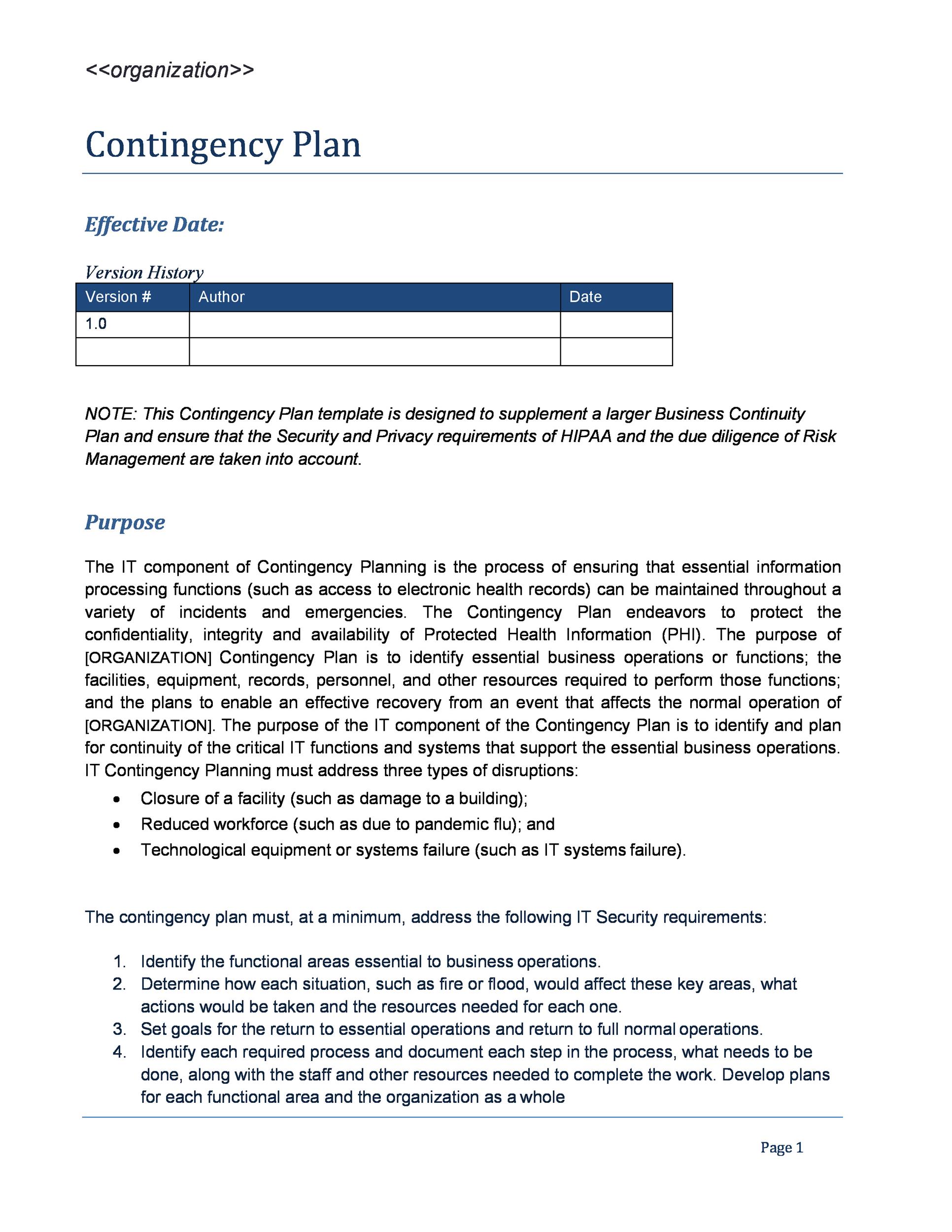 40 Detailed Contingency Plan Examples Free Templates ᐅ