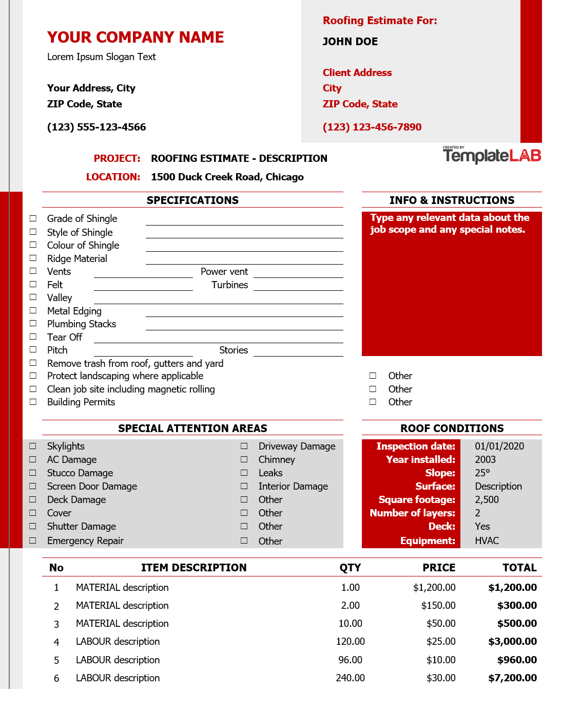28 free estimate template forms construction repair cleaning