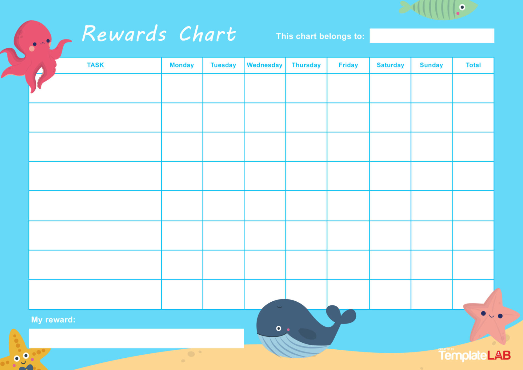 44 printable reward charts for kids (pdf, excel & word)