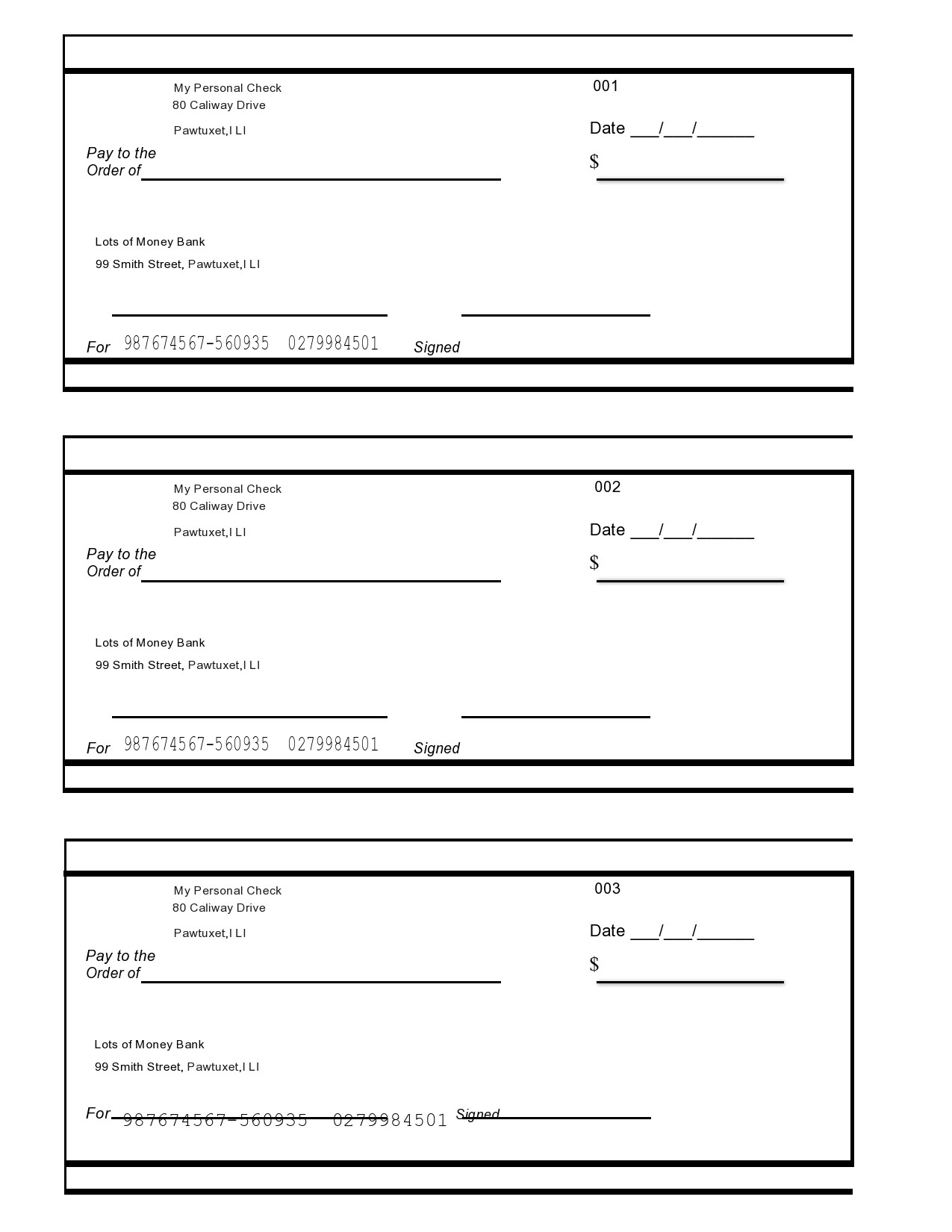 Cheque Templates For Microsoft Word