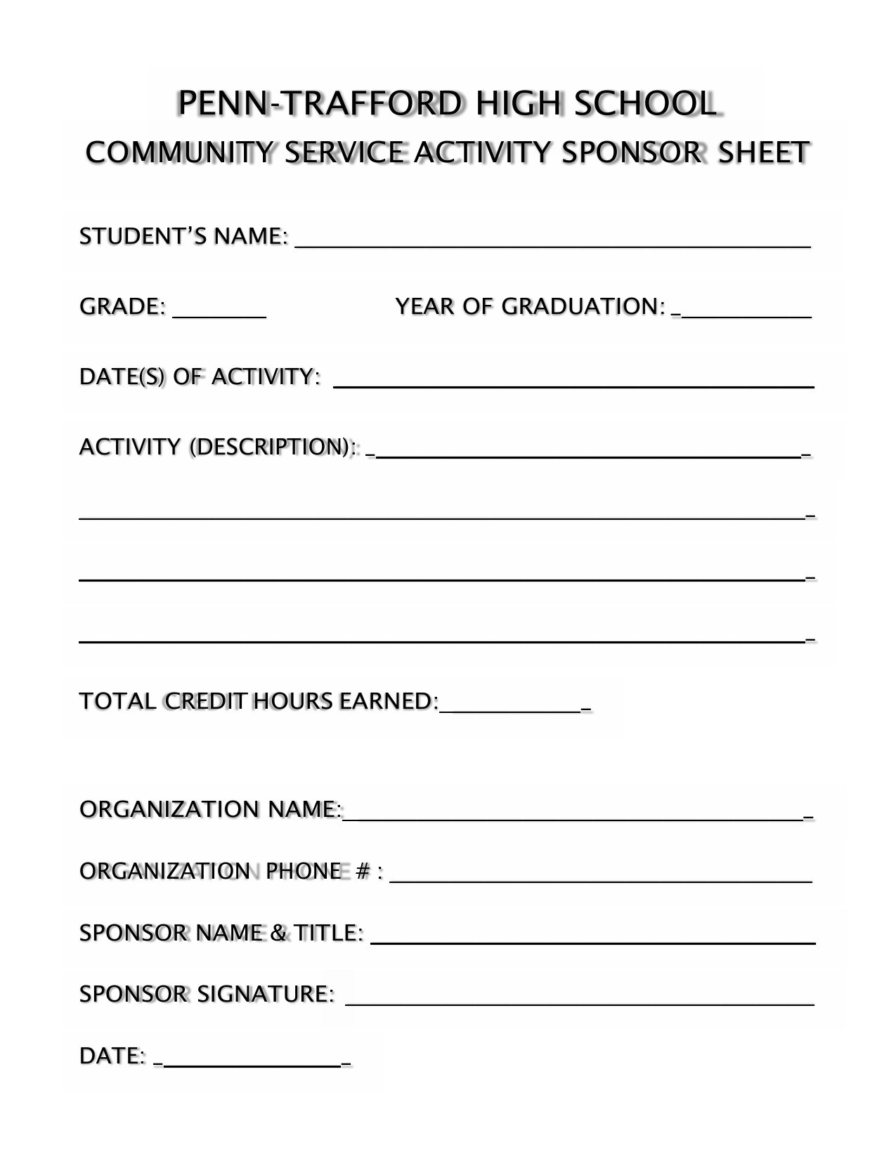 Sponsor Form Template Download