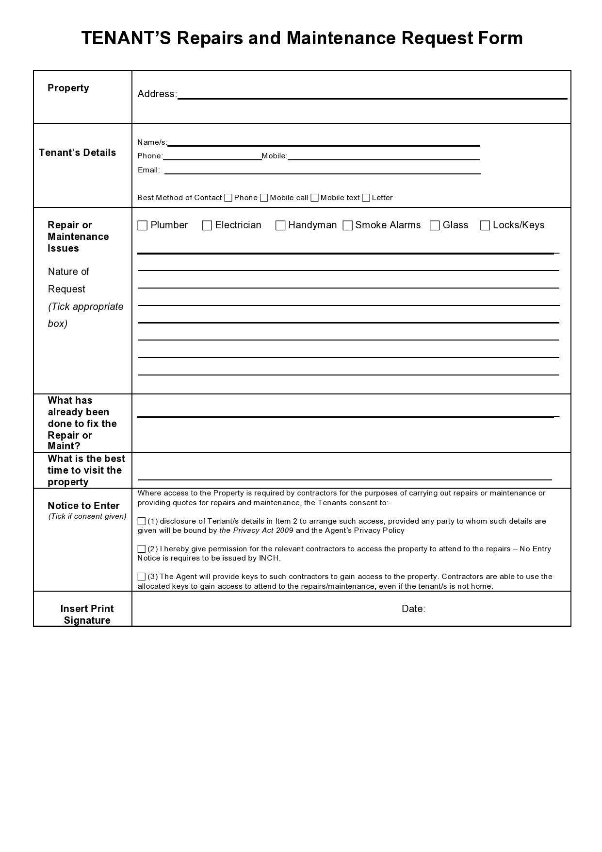 54 Maintenance Request Form Templates Free ᐅ Templatelab