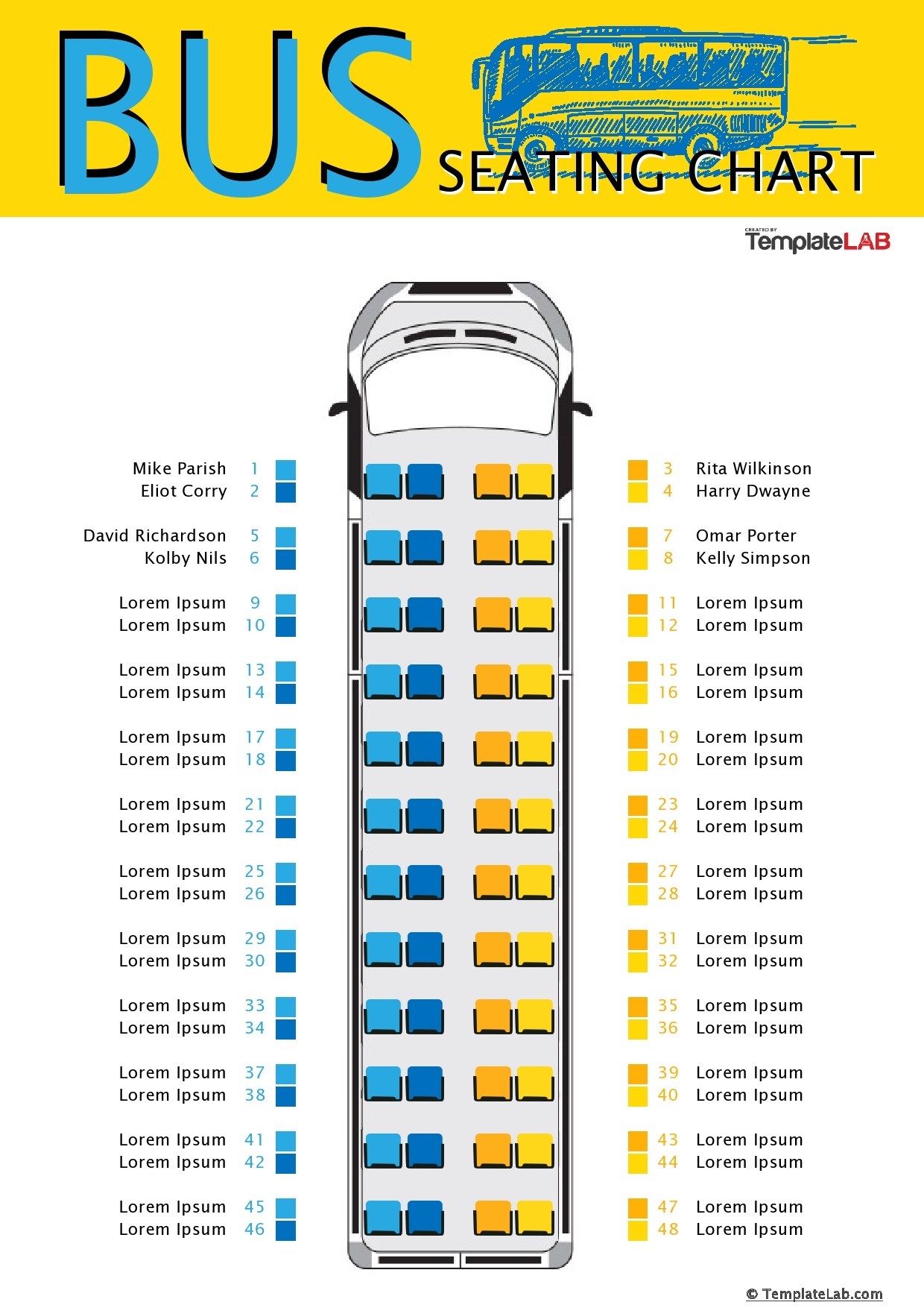 Seating chart template excel