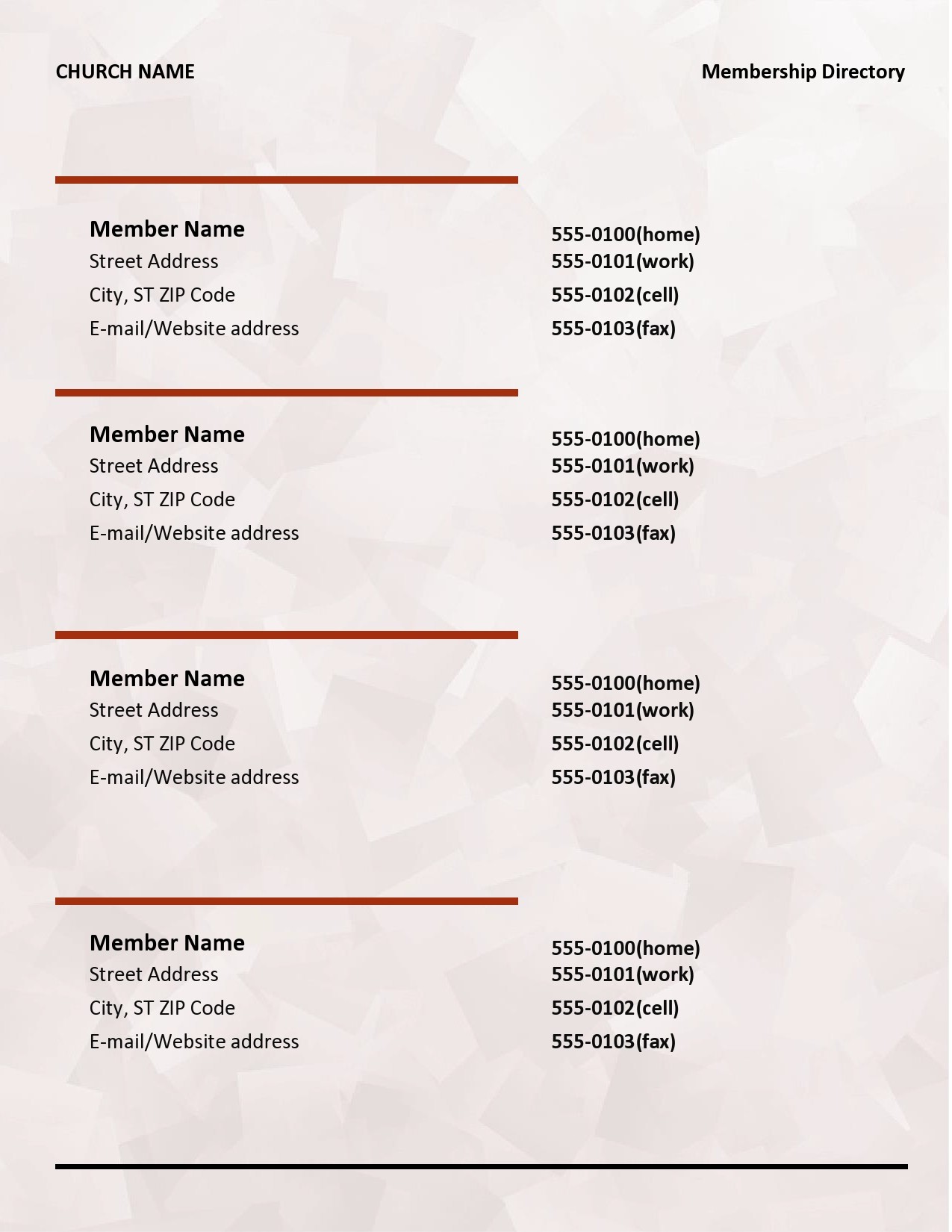 Sample Church Budget Template