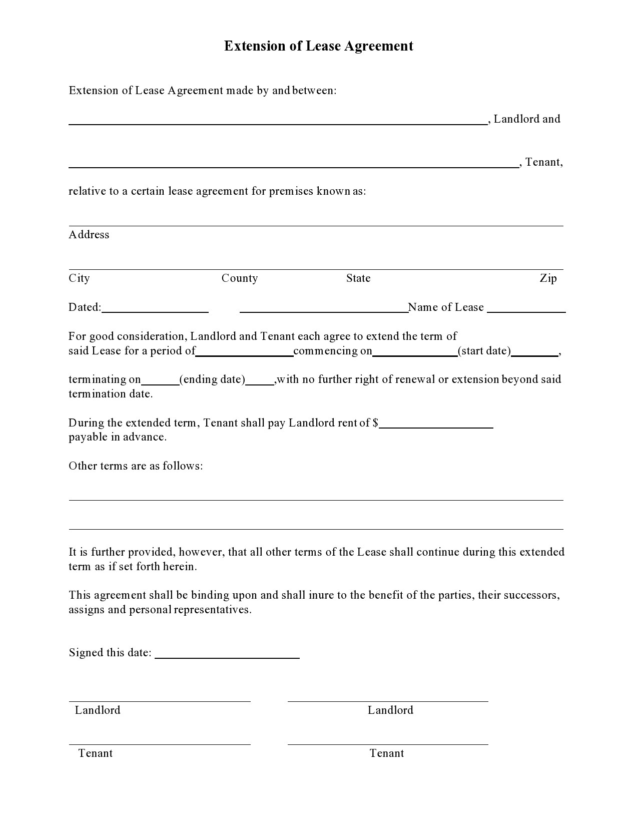 43 best lease extension addendum renewal agreements