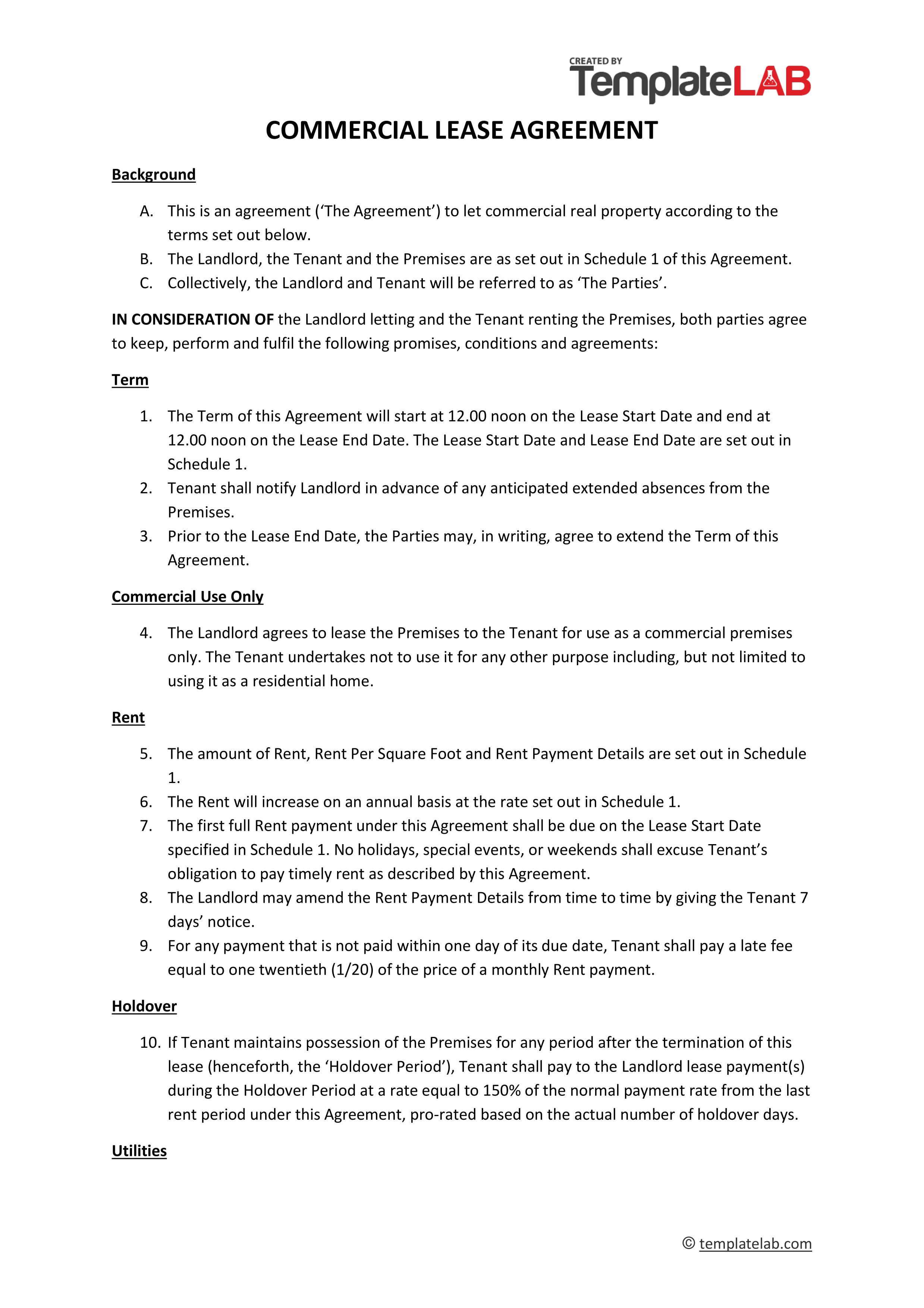 Building Lease Agreement Template