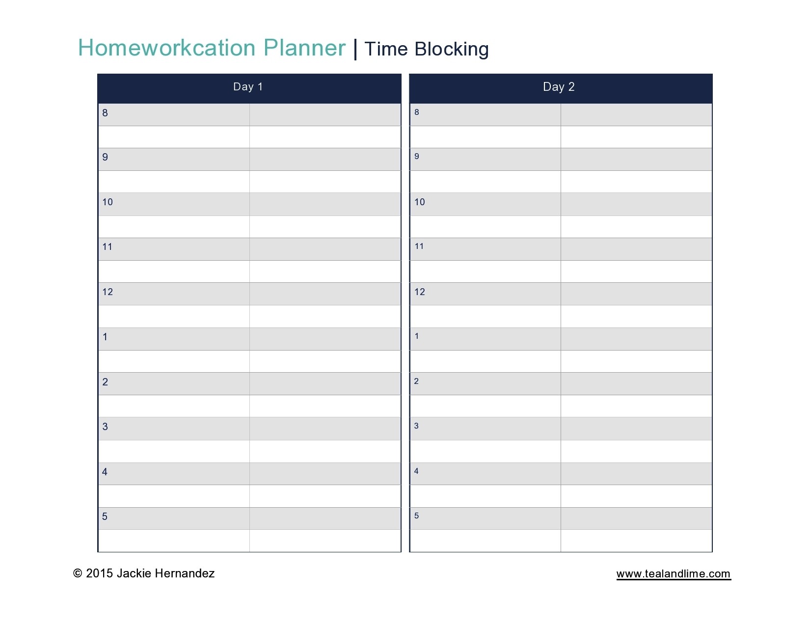 39 printable time blocking templates free templatelab