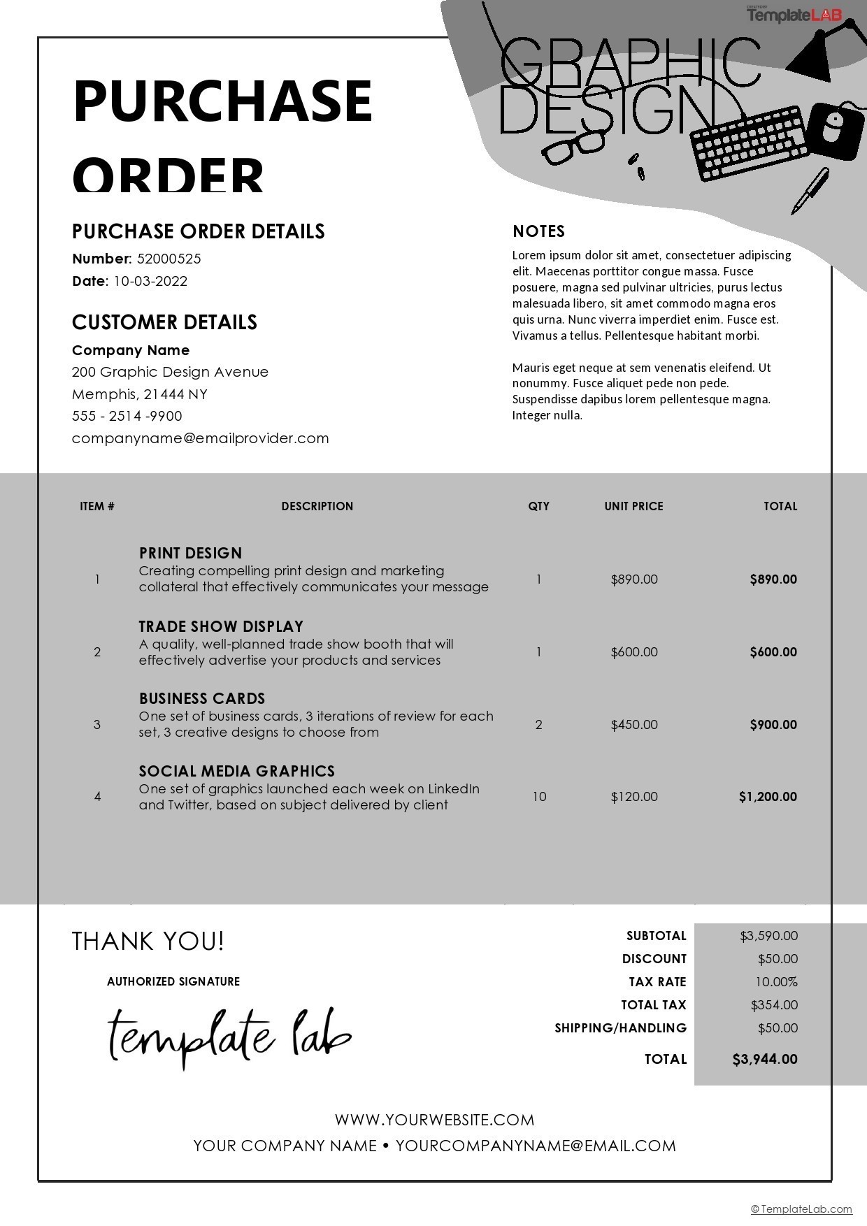 Purchase Order Forms Templates Free Download