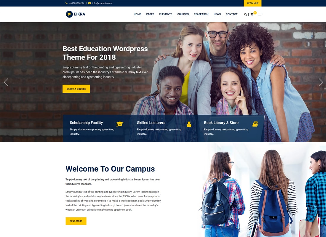 You can download and use the theme . Best Education WordPress Themes 2019 - TemplateMag